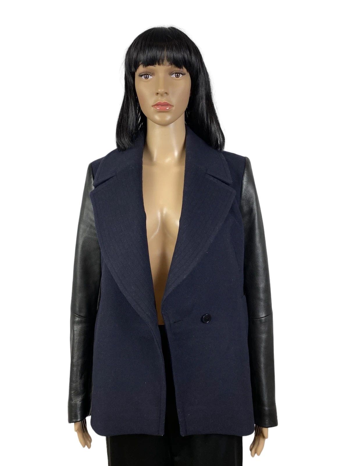 Reiss Reiss Fante Wool Coat Genuine Leather Sleeves size S Size S / US 4 / IT 40 - 7 Thumbnail