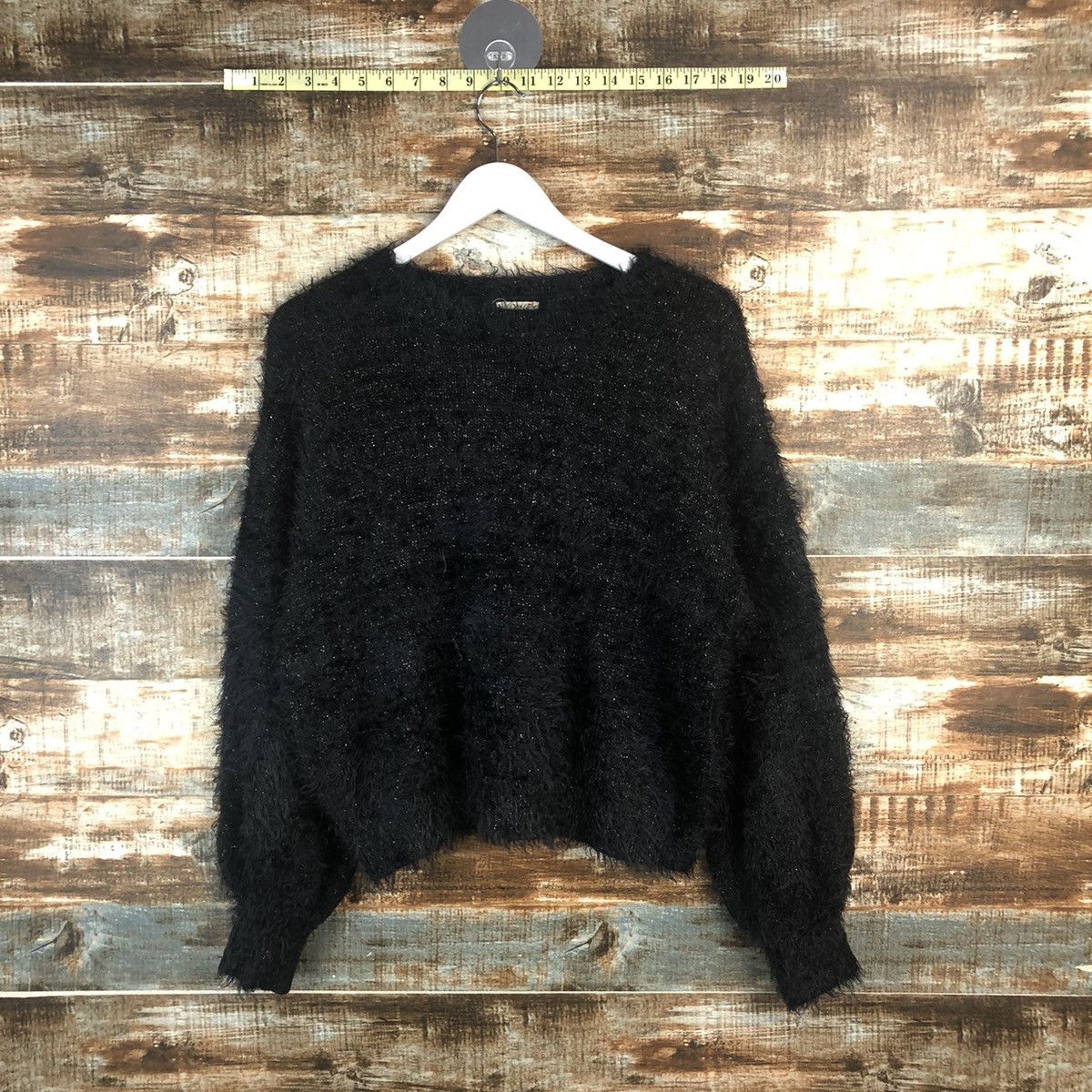 GU DL GU Black shaggy fur Mohair Knitwear #C321 Size M / US 6-8 / IT 42-44 - 1 Thumbnail