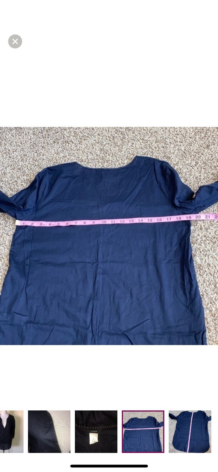 J.Crew J. Crew small navy blue tunic blouse Size S / US 4 / IT 40 - 3 Thumbnail
