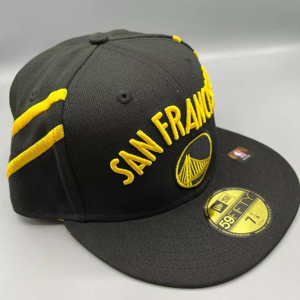 New Era Golden State Warriors Hat Men 7 1/4 59Fifty New Era Fitted Size ONE SIZE - 3 Thumbnail
