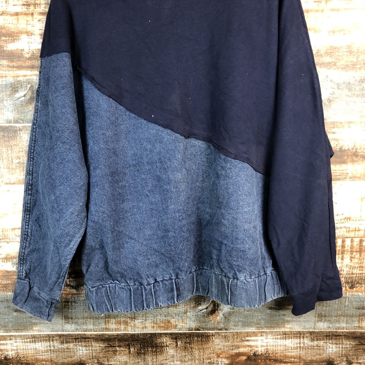 Japanese Brand Japanese Brand vintage Blue half Denim Sweatshirt #A2304 Size US L / EU 52-54 / 3 - 13 Thumbnail