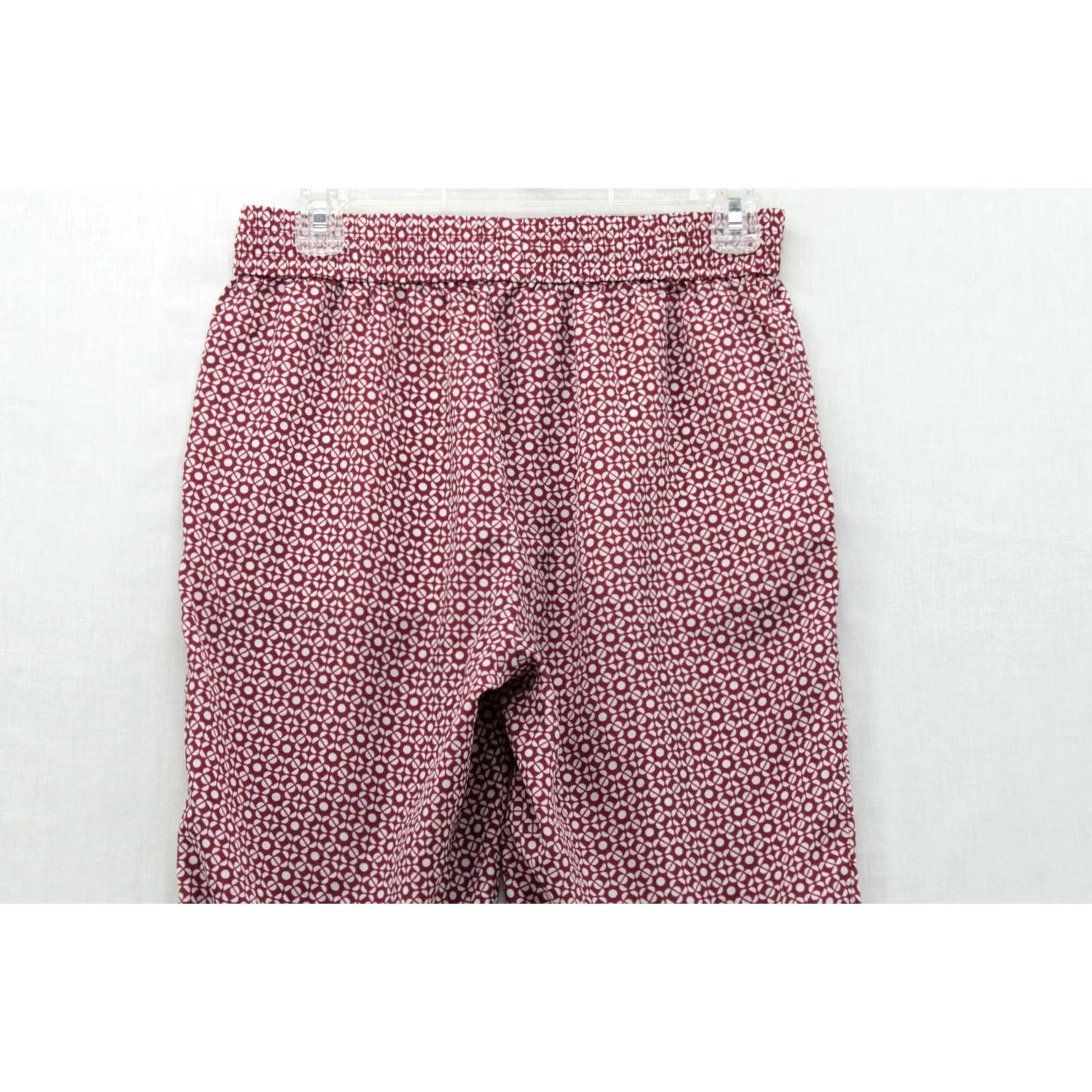 J.Crew J.CREW Lounge Pants Womens 4 Red Geometric Cropped Cuffed Elastic Waist relaxed Pants Women Red Geometric Cropped Lounge Pants 4 Womens Size 27" / US 4 / IT 40 - 5 Thumbnail