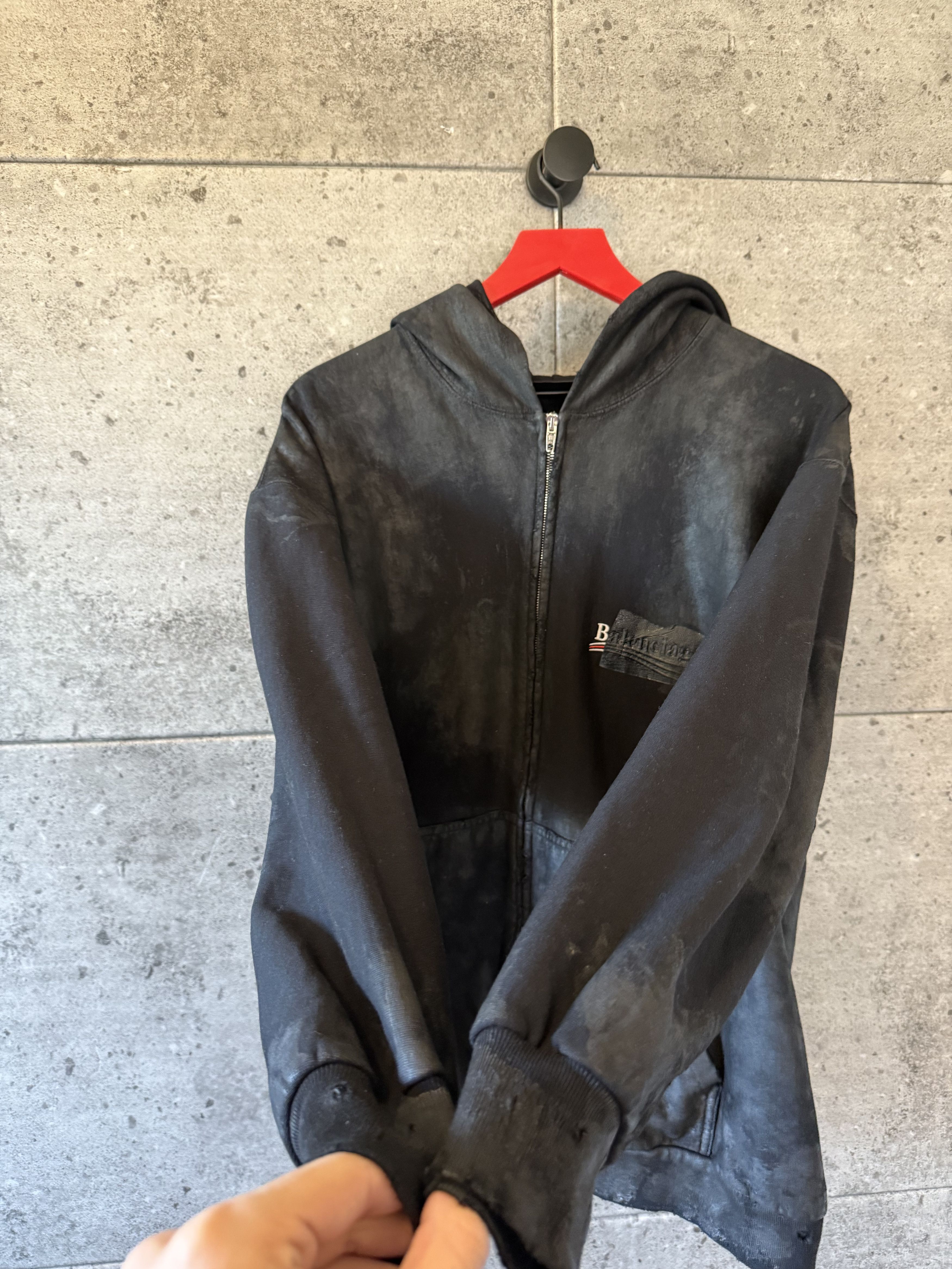 Balenciaga Balenciaga mud wash gaffer zip up hoodie Size US S / EU 44-46 / 1 - 7 Thumbnail