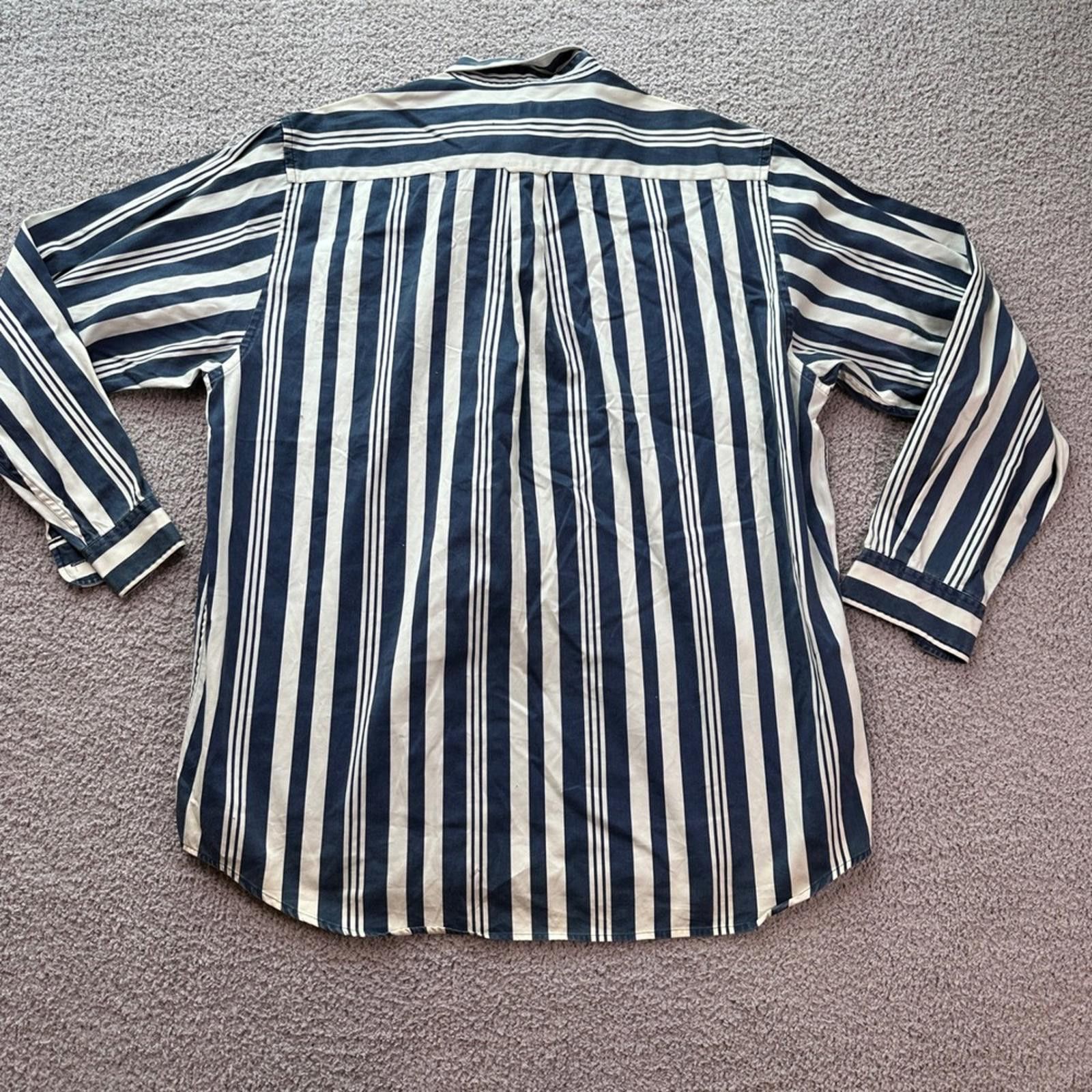 Nautica Vintage Nautica Men Classic Fit Button Down Striped Shirt XL Size US XL / EU 56 / 4 - 3 Thumbnail