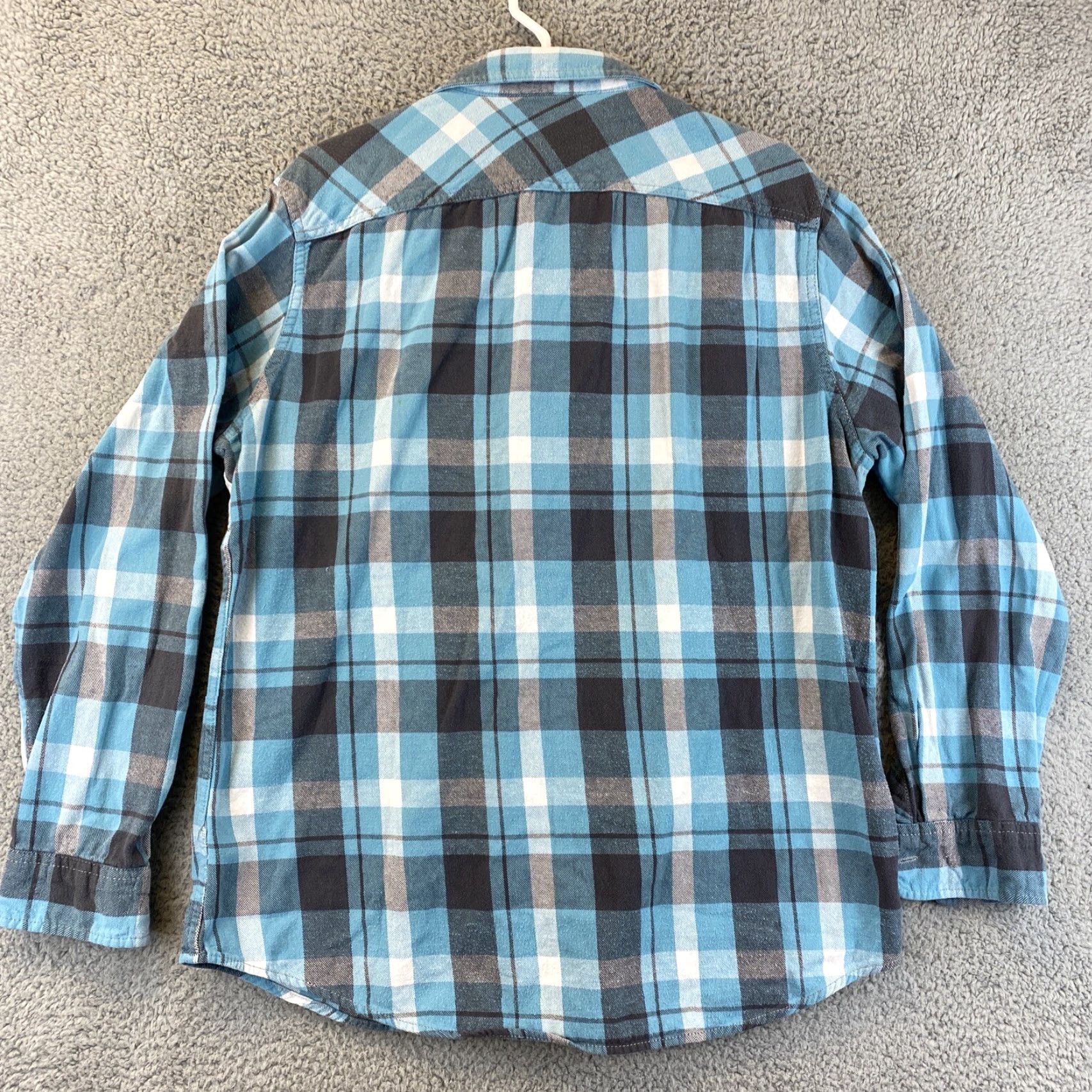 American Eagle Outfitters AMERICAN EAGLE Blue Plaid Long Slim Fit CAUSAL DRESS SHIRT sz XL / 49-17 Size 46R - 7 Thumbnail