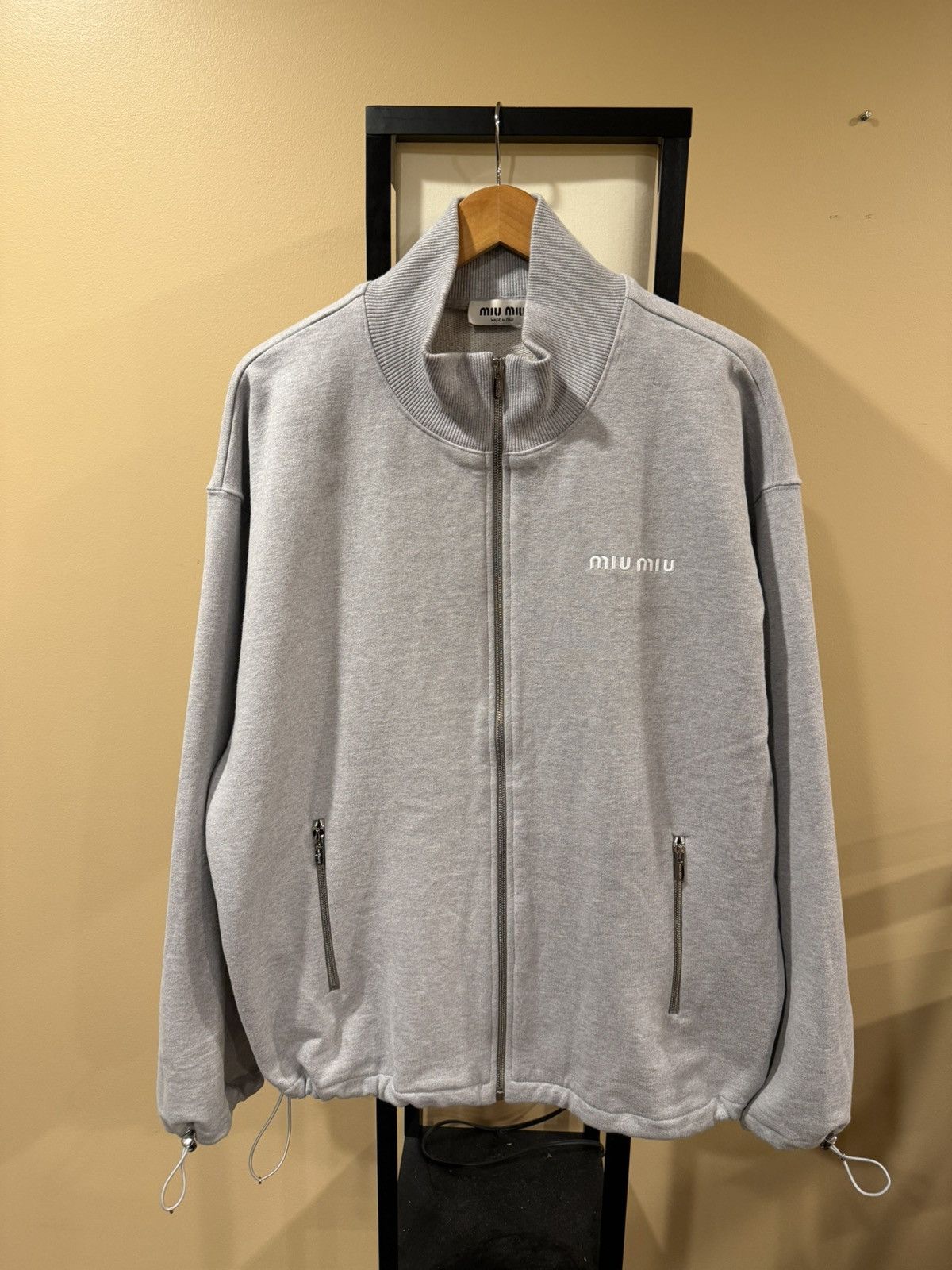 Miu Miu Miu Miu Oversized Cotton Fleece Gray Full Zipper Sweatshirt Size US M / EU 48-50 / 2 - 3 Thumbnail