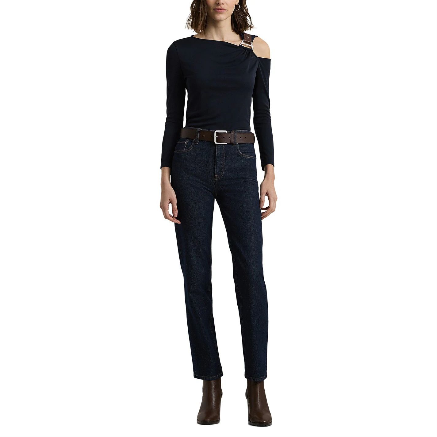 Lauren Ralph Lauren o1g2r1mq1025 Harlee Top T-Shirt in Black Size M / US 6-8 / IT 42-44 - 3 Thumbnail