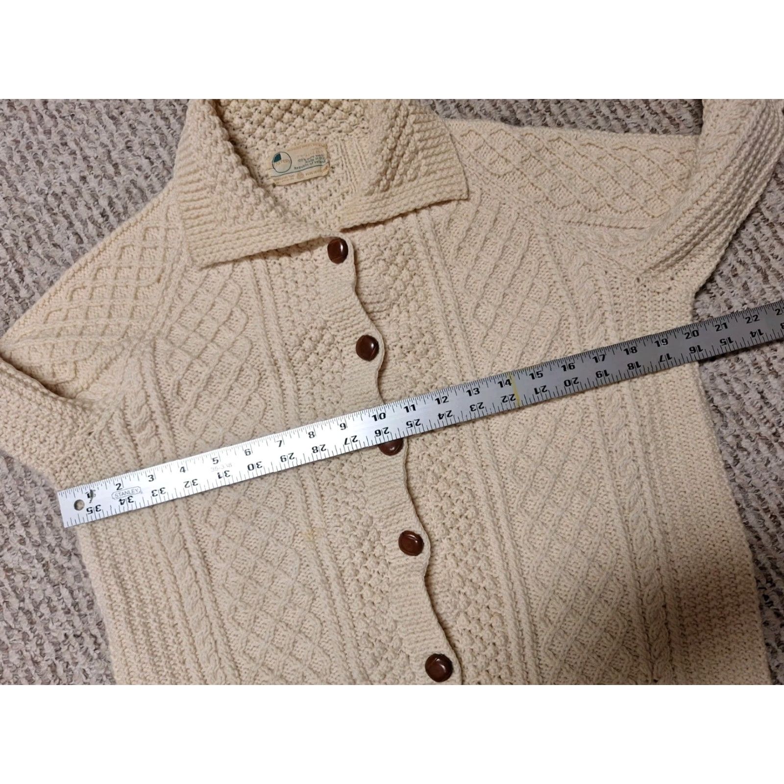 Vintage VINTAGE Cadery Cardery Hand Cable Knit Wool Sweater Cardigan S/M Women Beige Cardigan S/M Womens Size S / US 4 / IT 40 - 5 Thumbnail