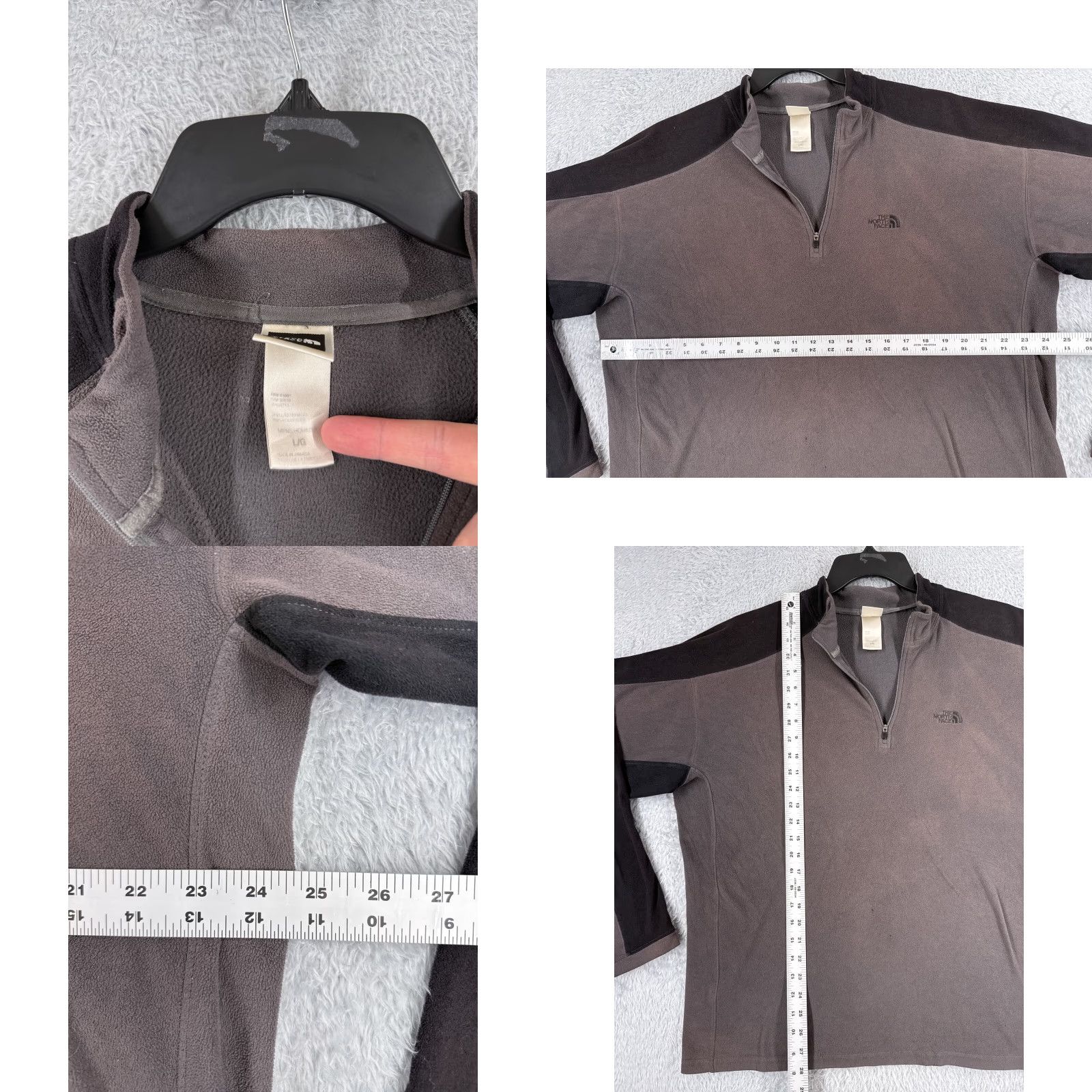 The North Face The North Face Mens Sweater 1/4 Zip Fleece Mock Neck Gray Large Polyester Long Sleeve Pullover Size US L / EU 52-54 / 3 - 8 Thumbnail