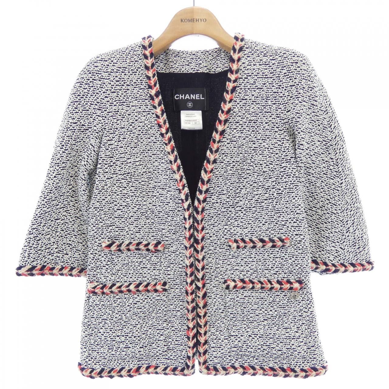 Chanel Chanel Chanel Collarless Jacket Textile Outerwear P40492V29227 DUTY FREE for USA Size ONE SIZE - 1 Thumbnail