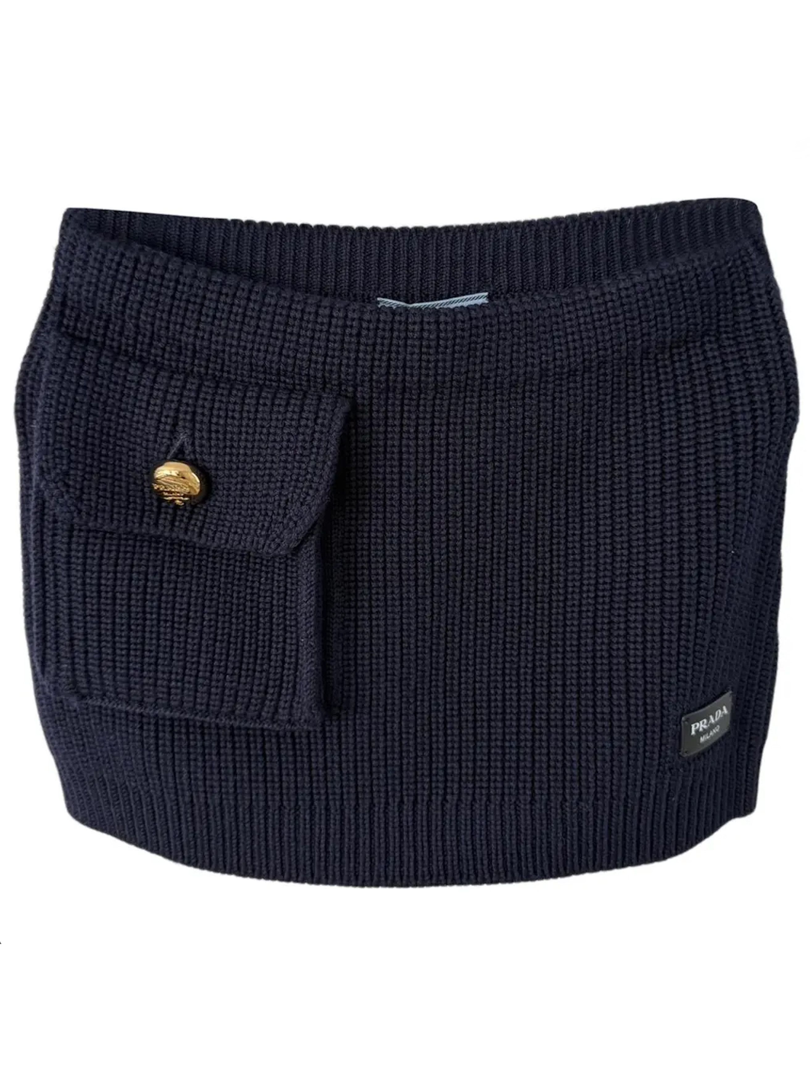 Prada Prada Wool Flap Pocket Mini Skirt Size 27" / US 4 / IT 40 - 2 Thumbnail