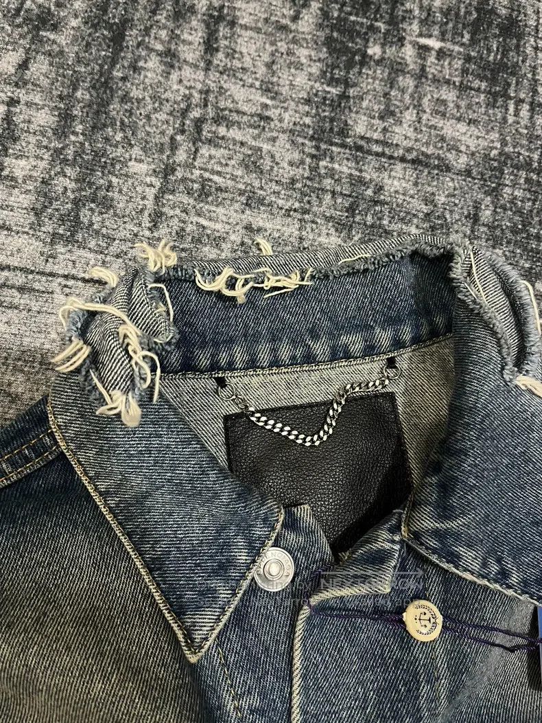 Balenciaga Balenciaga Blue Coke Logo Denim Jacket Size US S / EU 44-46 / 1 - 4 Thumbnail