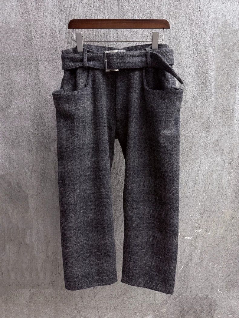 Yohji Yamamoto Yohji Yamamoto size 1 Tweed wool-blend strappy straight-le Size US 28 / EU 44 - 1 Thumbnail