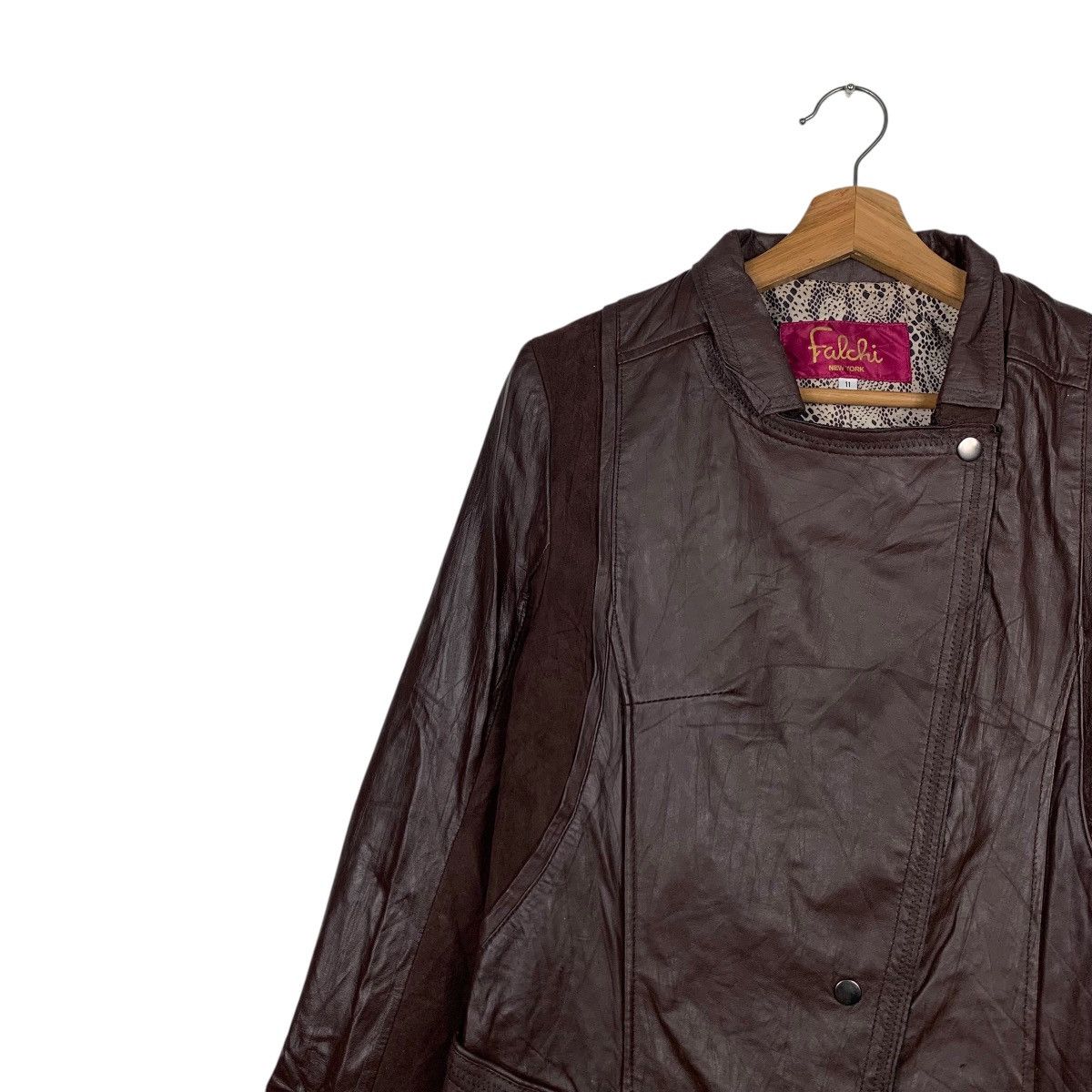 Japanese Brand CARLOS FALCHI Sheepskin Synthetic Leather Jacket #2115-C93 Size S / US 4 / IT 40 - 6 Thumbnail