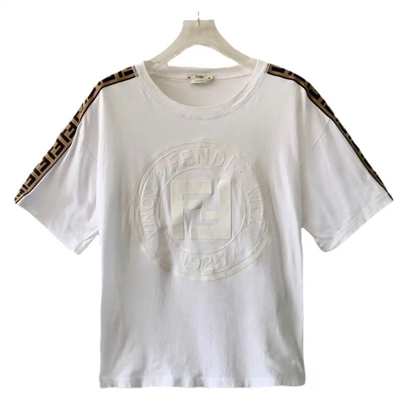 Fendi Fendi Men's White Cotton T-Shirt Size S 0089 Size US S / EU 44-46 / 1 - 1 Thumbnail