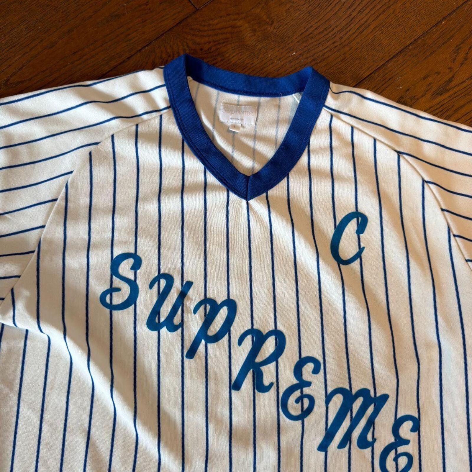 Supreme Supreme AD Baseball Jersey White/Blue Size US L / EU 52-54 / 3 - 2 Thumbnail
