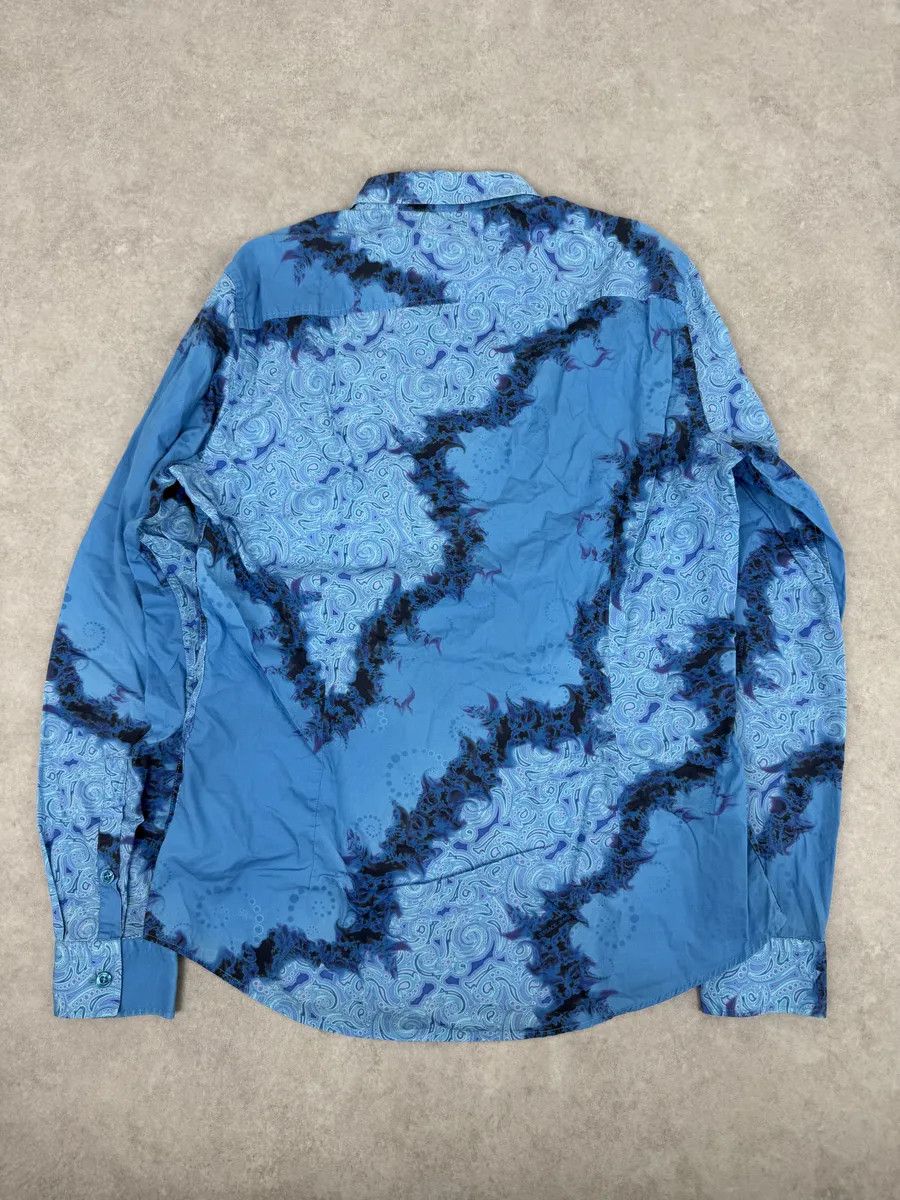 Versace 2010s Versace Blue Abstract Royal Shirt Size US M / EU 48-50 / 2 - 4 Thumbnail