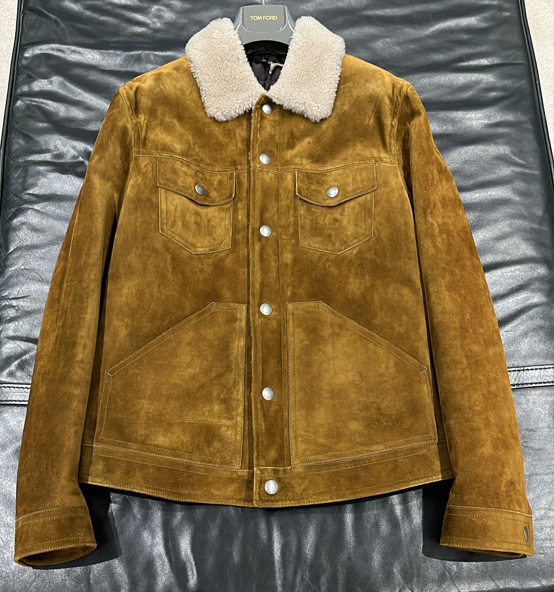 Tom Ford o1loc1c0725 TFL606 Leather Wear Blouson Jacket in Brown Size US M / EU 48-50 / 2 - 1 Thumbnail