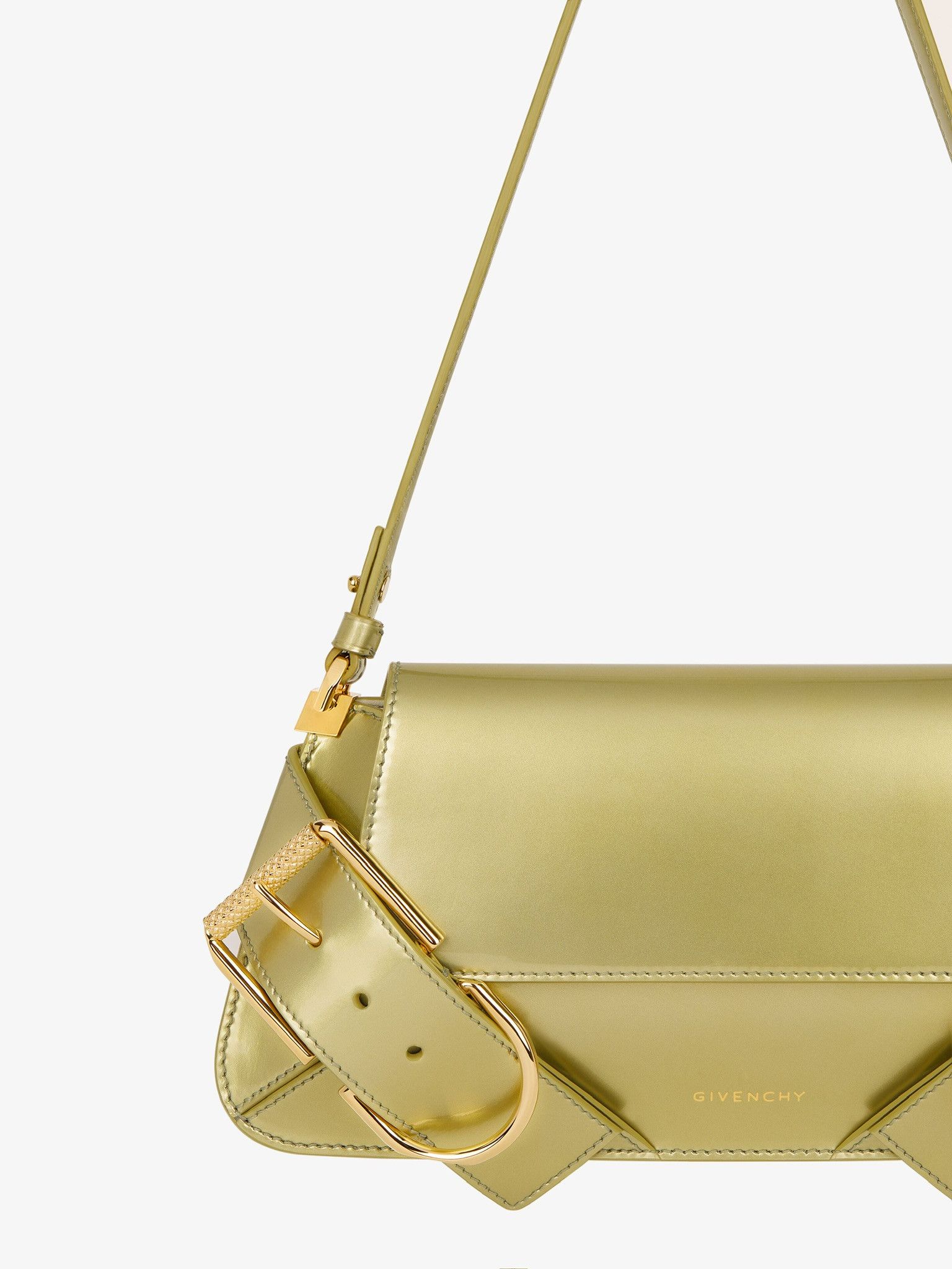 Givenchy o1w1db10325 Size: OS/Voyou Flap Bag in Almond Green Size ONE SIZE - 4 Thumbnail