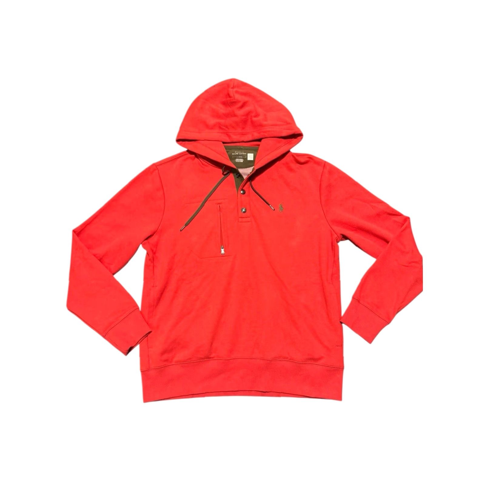 Polo Ralph Lauren POLO RALPH LAUREN Expedition Henley Hoodie Red Sweatshirt Size M Size US M / EU 48-50 / 2 - 3 Thumbnail