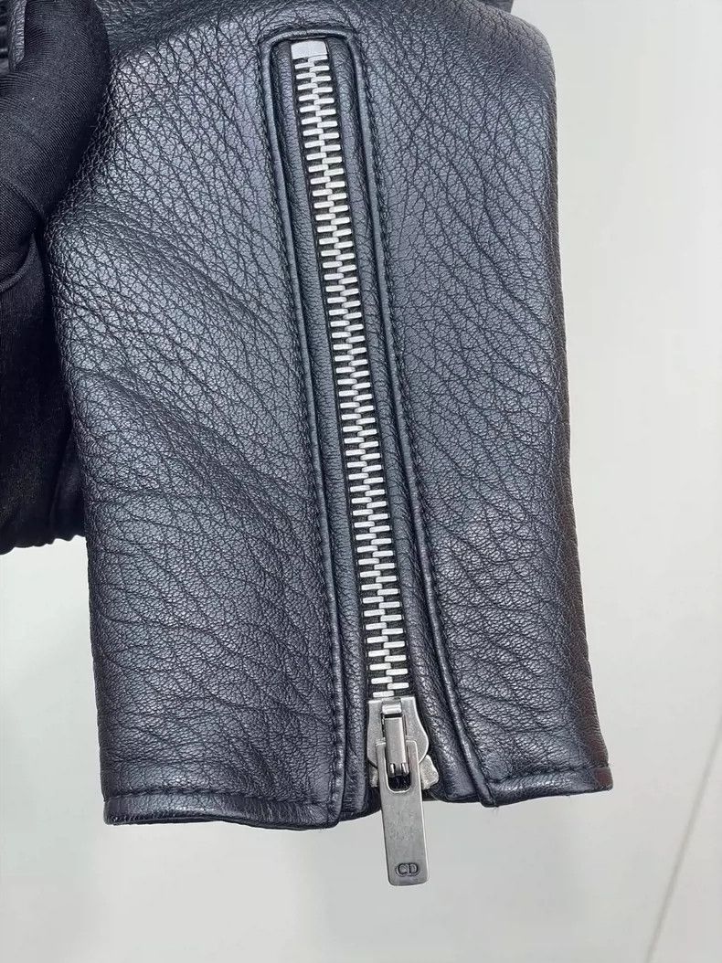 Dior Dior Embroidered studded motorcycle leather jacket 2504-Ne Size XXS / US 00 / IT 34 - 4 Thumbnail