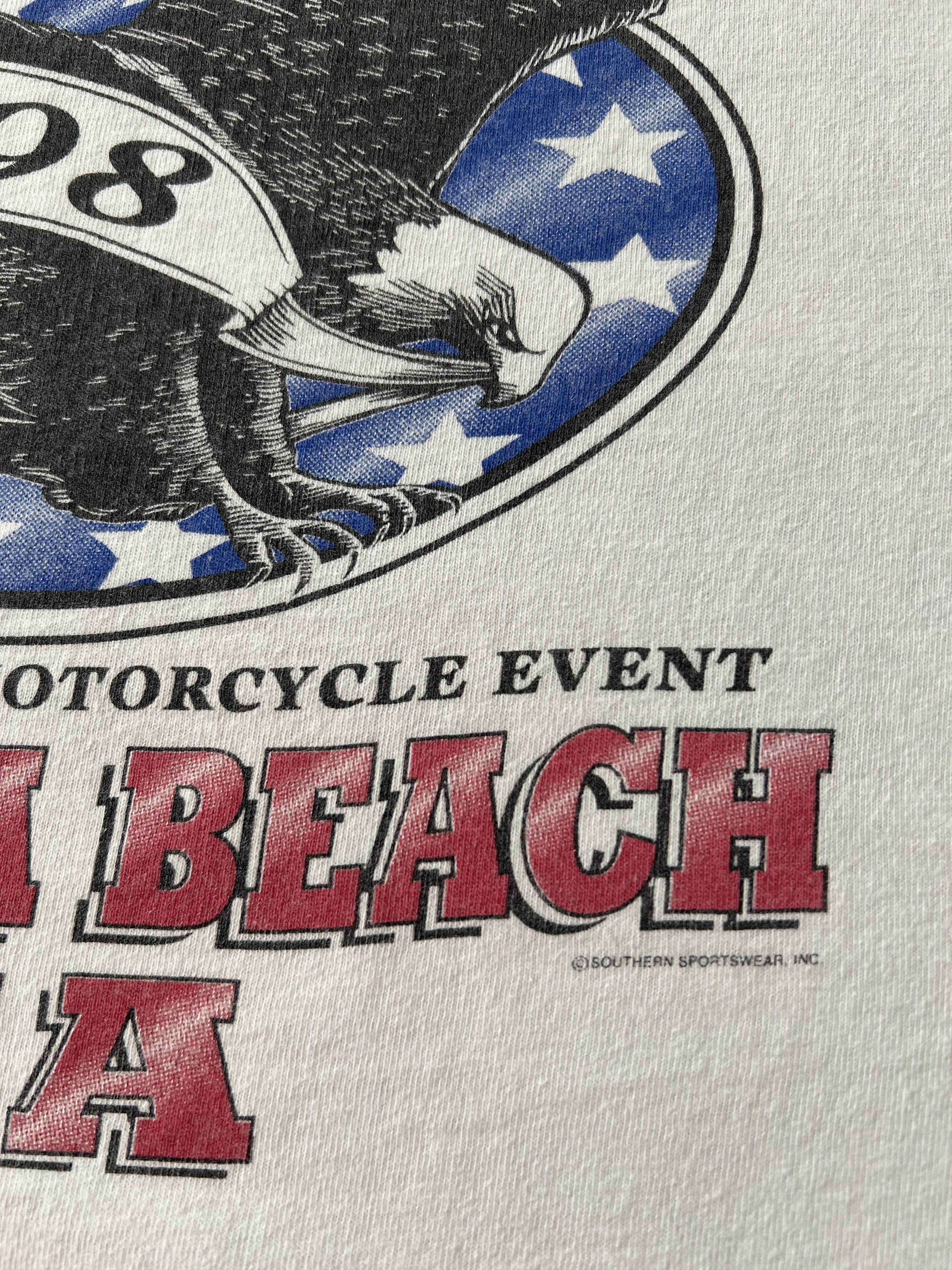Vintage Vintage 1998 Bike Week Daytona Beach USA Eagle White T-shirt Size US XL / EU 56 / 4 - 22 Thumbnail