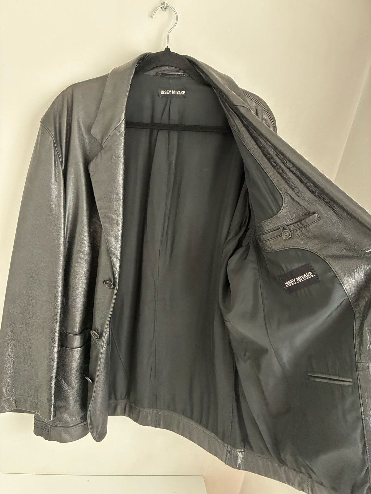 Issey Miyake Iconic Archive 90s Leather Jacket Japan rare