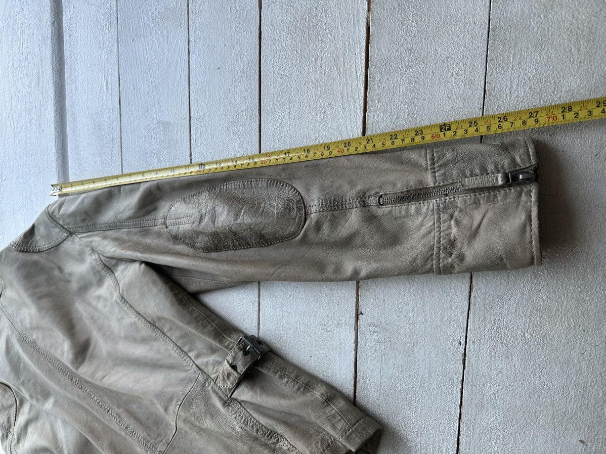 Gypsy 🚨VNTG LEATHER JACKET AVANT GARDE ASYMMETRICAL BROWN MOTO Size US M / EU 48-50 / 2 - 15 Thumbnail