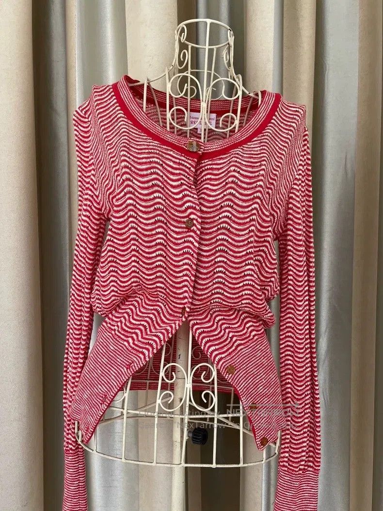 Vintage vintage Vintage Striped Open Front Knit Top Size L / US 10 / IT 46 - 3 Thumbnail