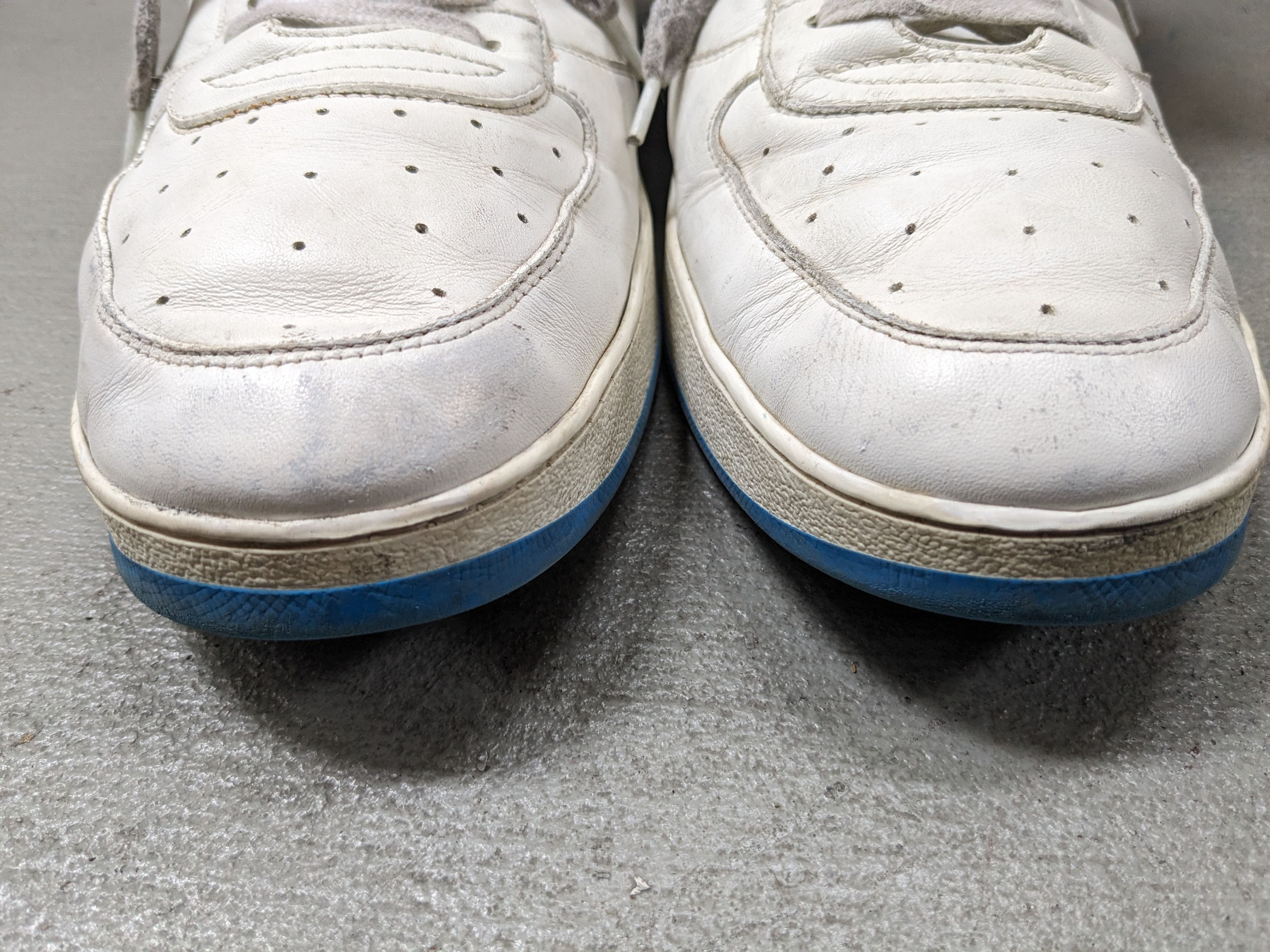 Louis Vuitton Louis Vuitton Rivoli Sneakers White Blue 9.5 Leather High ...