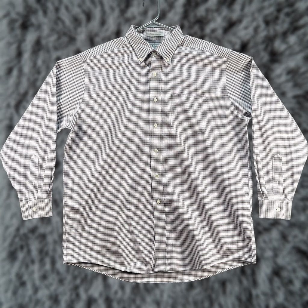 Vintage L.L.Bean Shirt Mens XL Red Plaid Button-Down Long Sleeve Wrinkle Resistant Check Cotton Size US XL / EU 56 / 4 - 1 Thumbnail