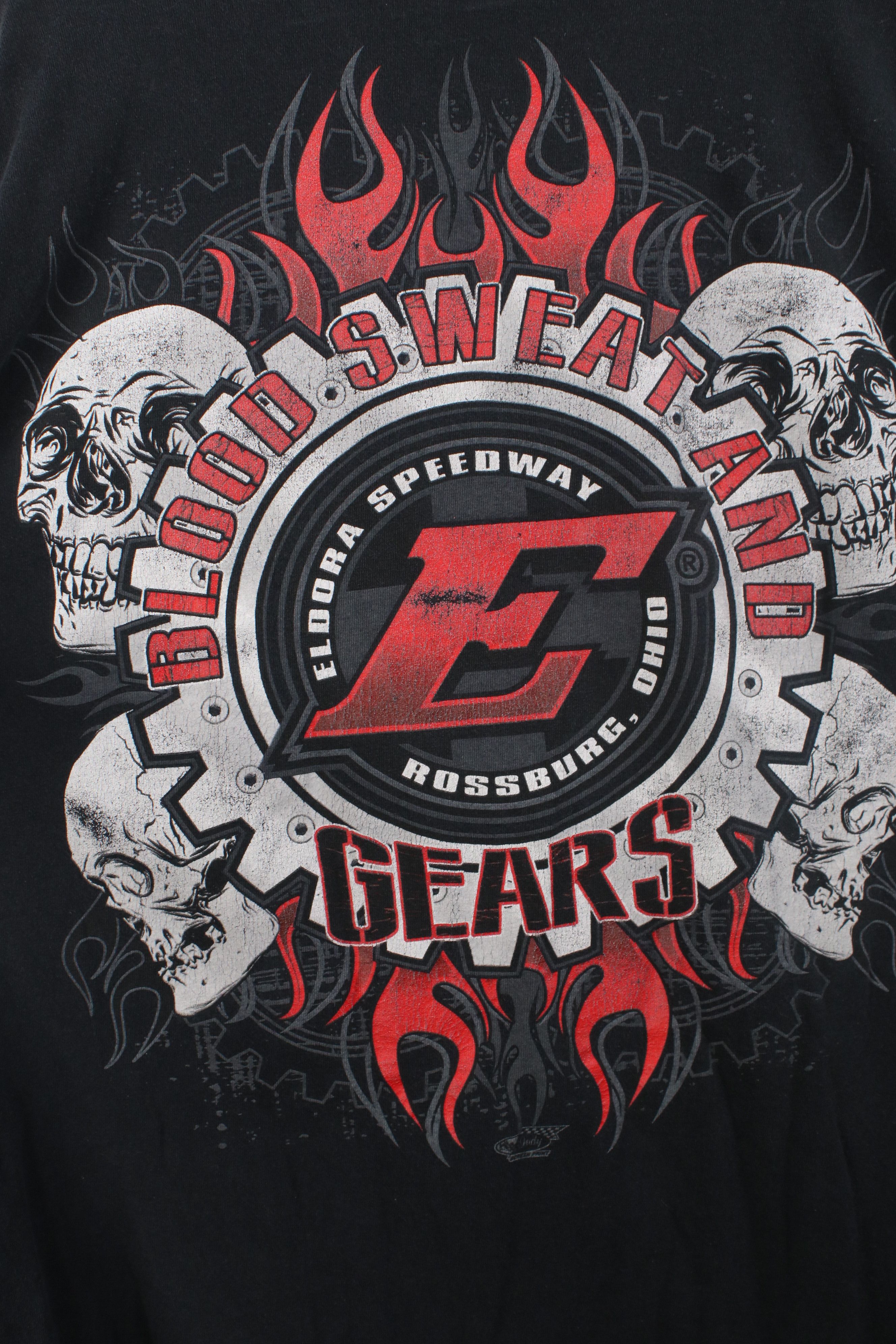 Vintage Vintage Y2K Eldora Speedway Fire Flames Tribal Skull T-Shirt Size US L / EU 52-54 / 3 - 11 Thumbnail