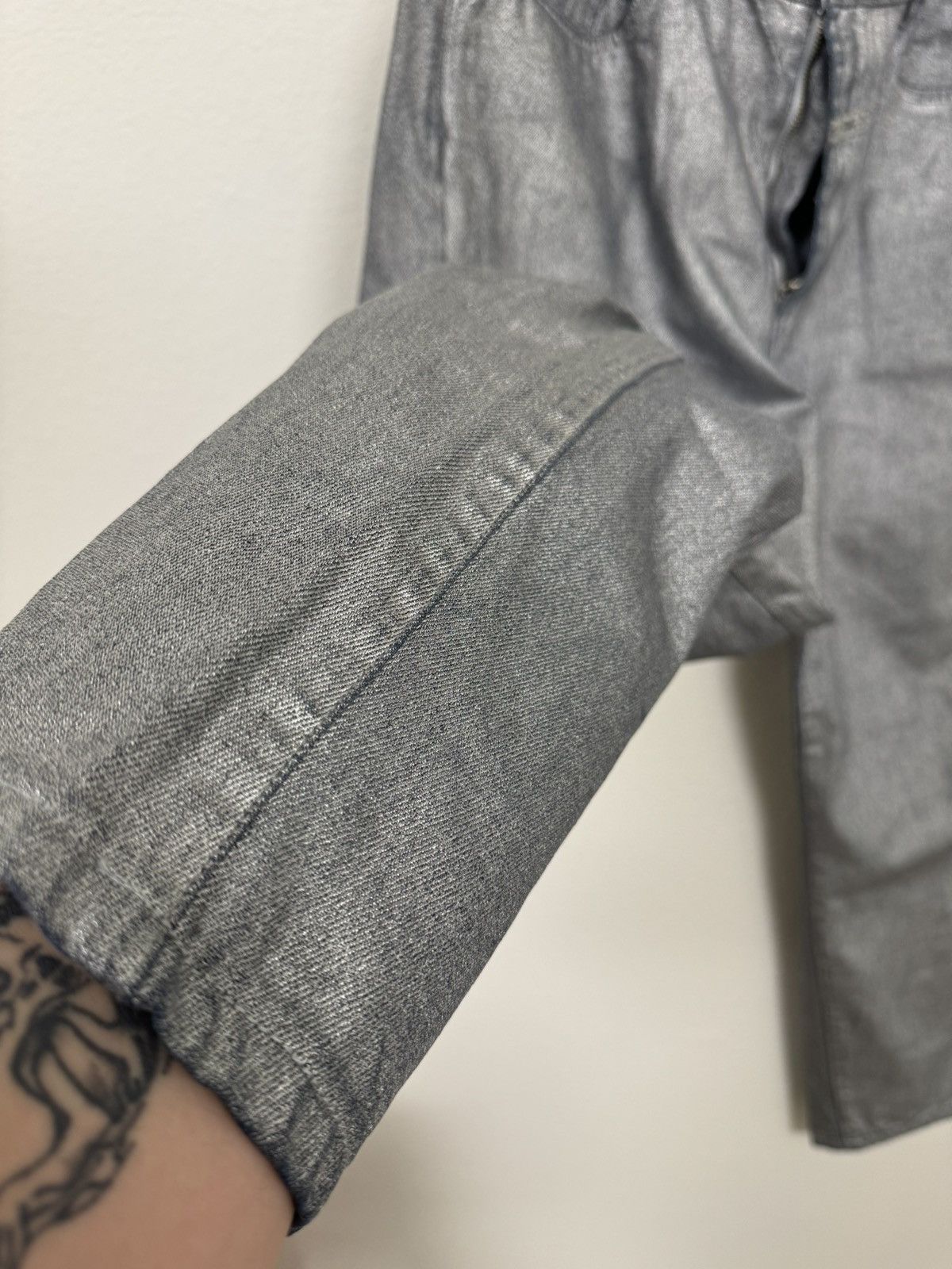 Marithe + Francois Girbaud Silver Reflective Girbaud Jeans Size US 32 / EU 48 - 5 Thumbnail