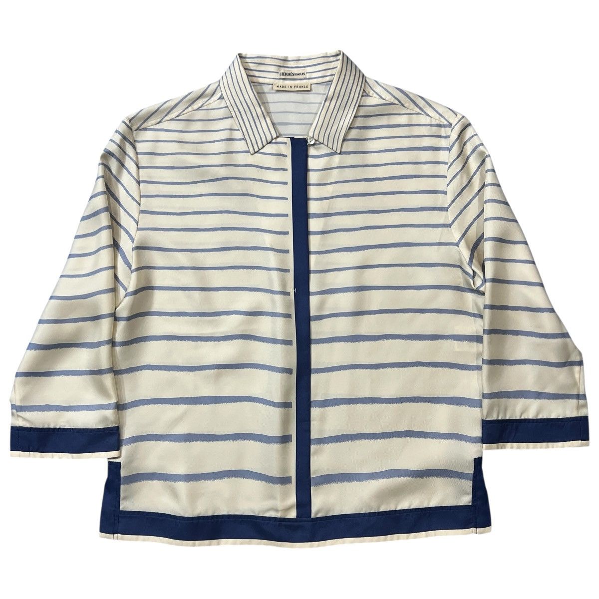 Hermes HERMES Blue Stripe Blouse Size XS / US 0-2 / IT 36-38 - 1 Thumbnail