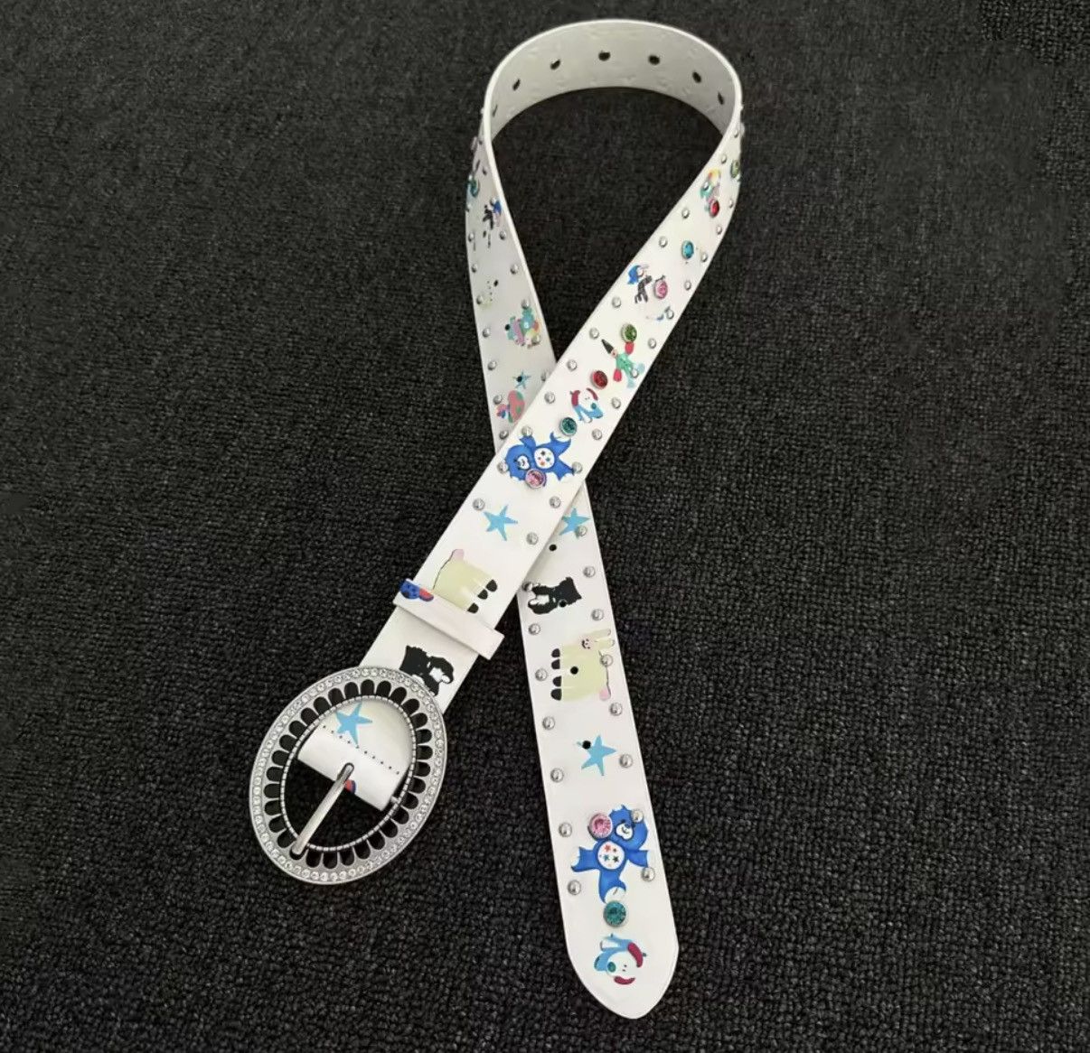 Japanese Brand Rhinestone Cartoon Rivet Buckle Belt Size ONE SIZE - 4 Thumbnail