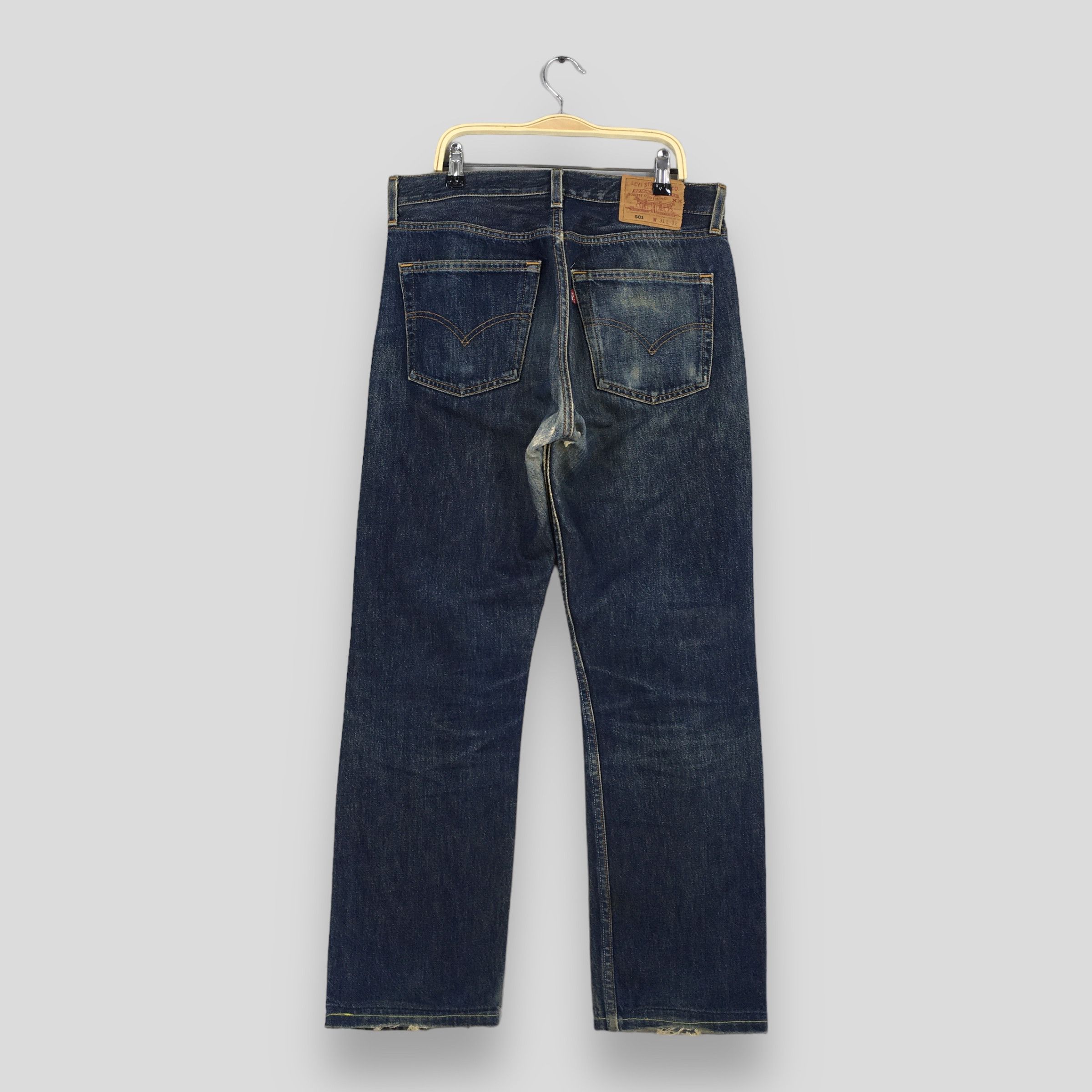 Levi's Size 31x29 Vintage 90s Levi's 501 Faded Blue Jeans S1072 Size US 31 - 8 Thumbnail