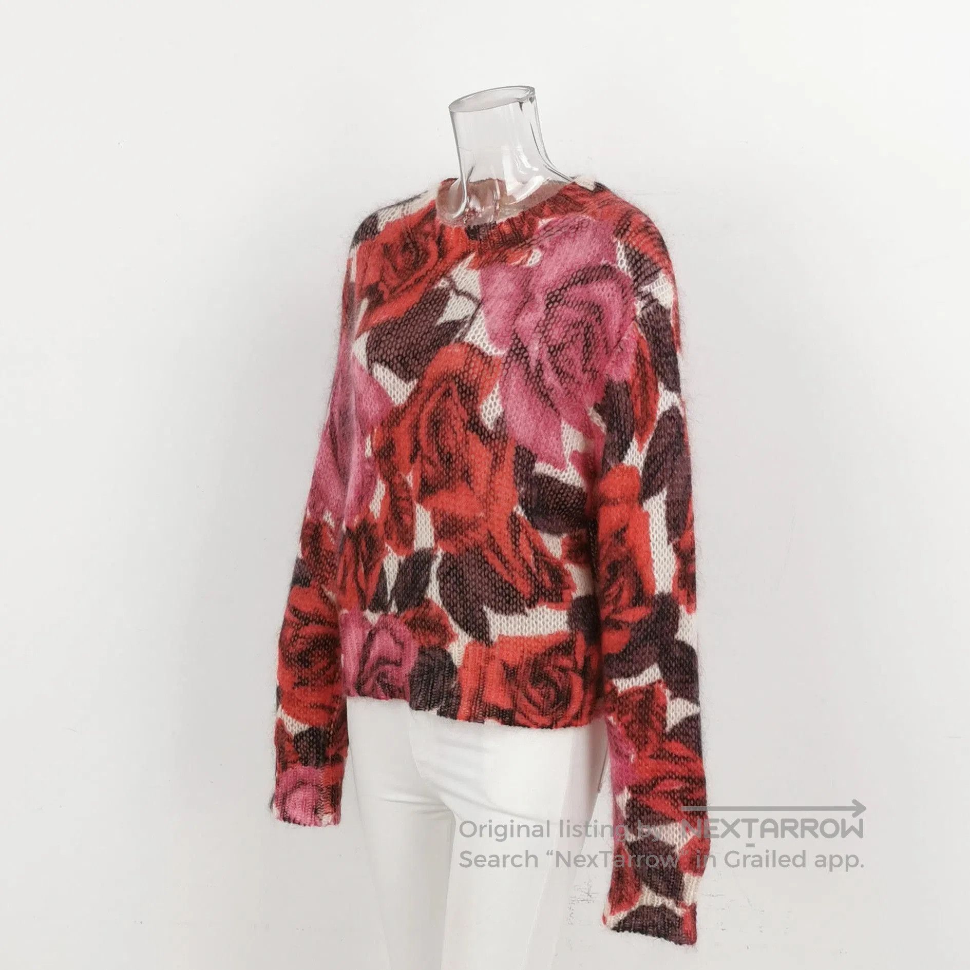 Prada Prada Floral Knit Long Sleeve Sweater . Size L / US 10 / IT 46 - 2 Thumbnail