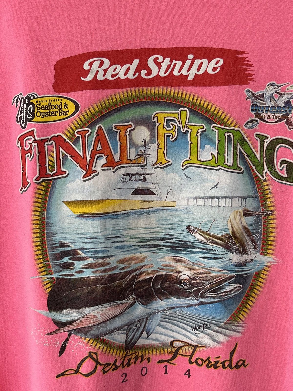 Vintage Vintage Red Stripe Final Fling Destin Florida Tees Size US XL / EU 56 / 4 - 6 Thumbnail