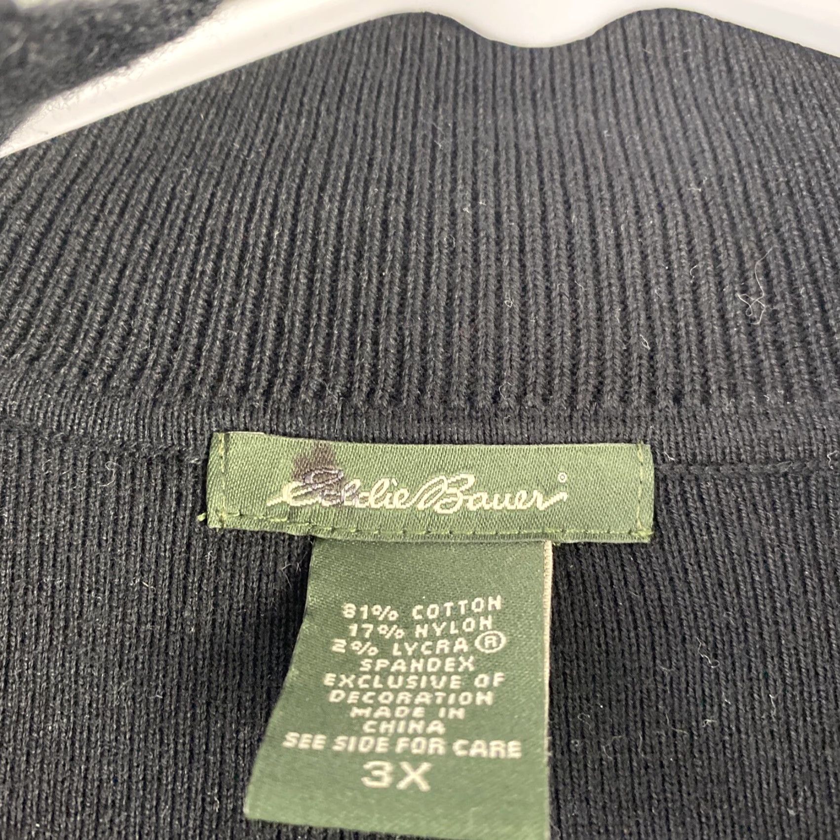 Eddie Bauer Eddie Bauer Cardigan Sweater Women 3XL Black Front Button Up Cotton Mock Neck 42-10 Womens Size XXL / US 16-18 / IT 52-54 - 3 Thumbnail
