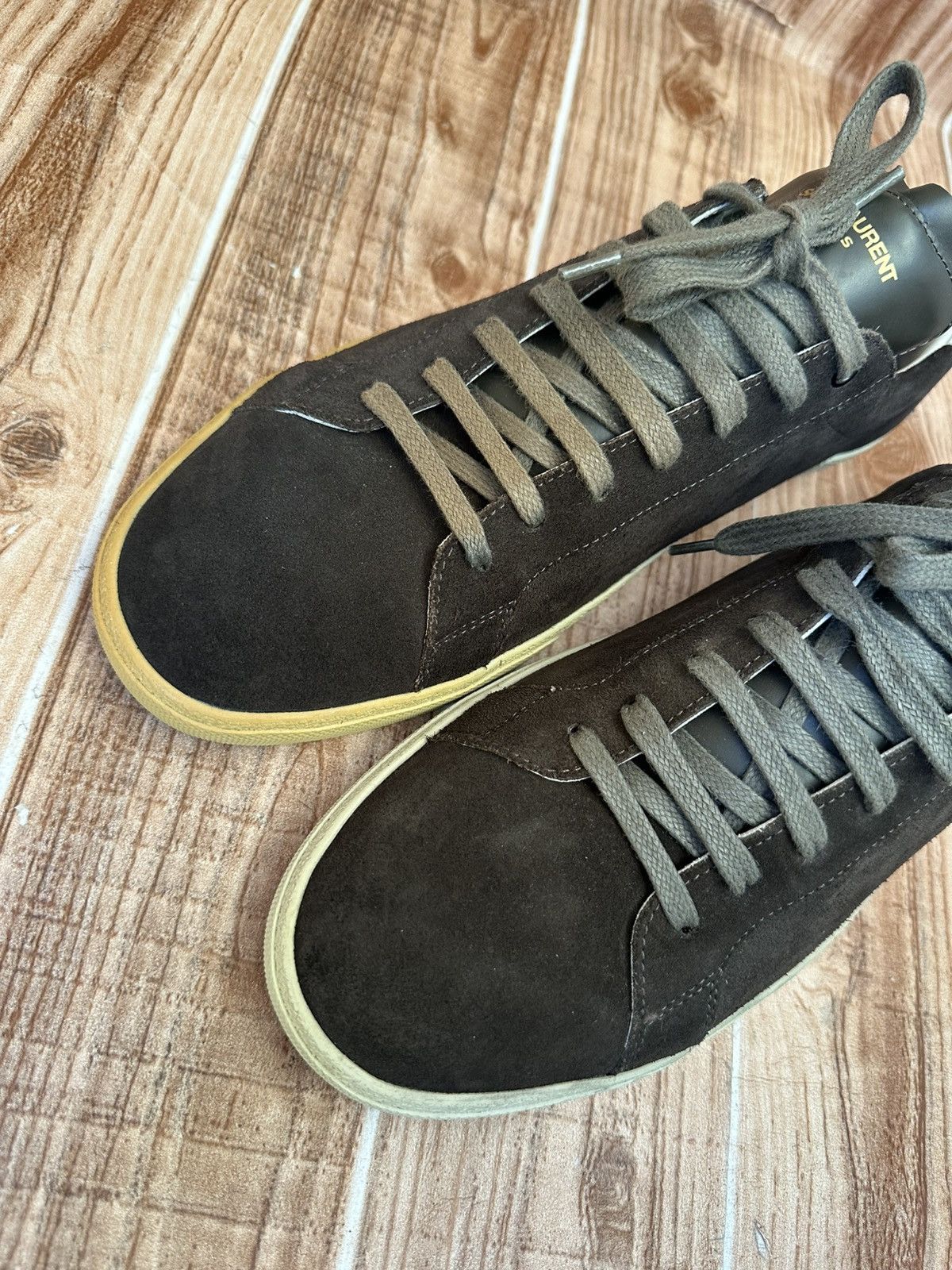 Saint Laurent Paris Saint Laurent HEDI SLI Court Classic Low-Top Suede Trainers Size US 12 / EU 45 - 5 Thumbnail