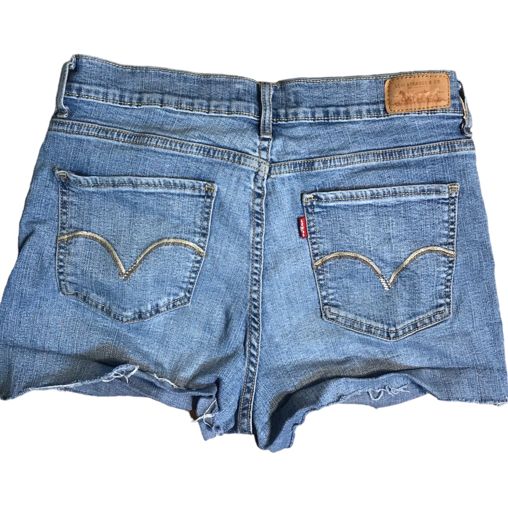 Levi's VINTAGE Levi's 512 Shorts Womens Tag 8 Blue Slimming Fit Denim Raw Hem Cut Off Casual Womens 80s 90s Bohemian Classic Beach Walking Size 30" / US 8 / IT 44 - 2 Thumbnail