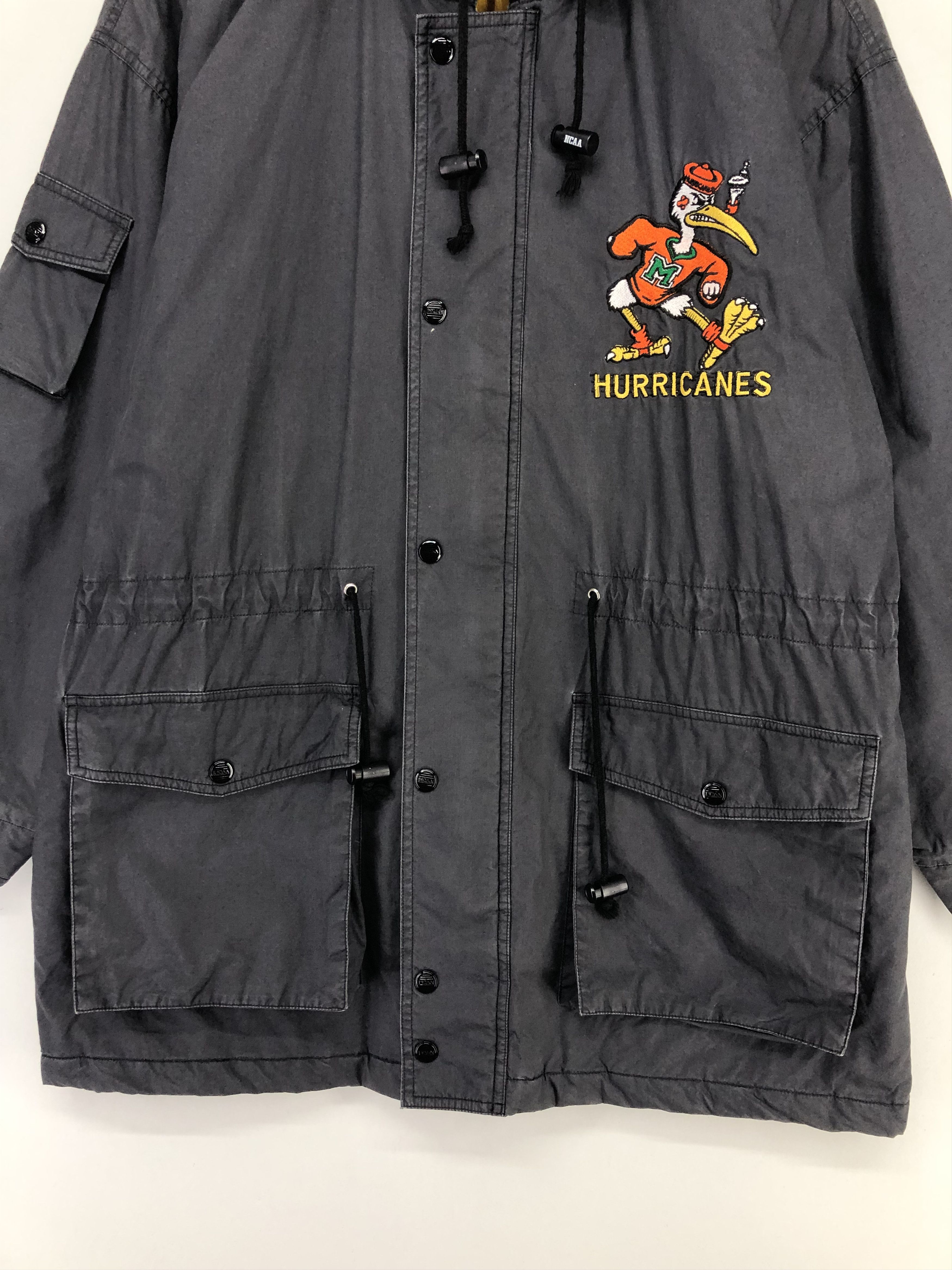 NCAA Vintage Miami Hurricanes Embroidery Logo Parka Jacket Size US L / EU 52-54 / 3 - 14 Thumbnail