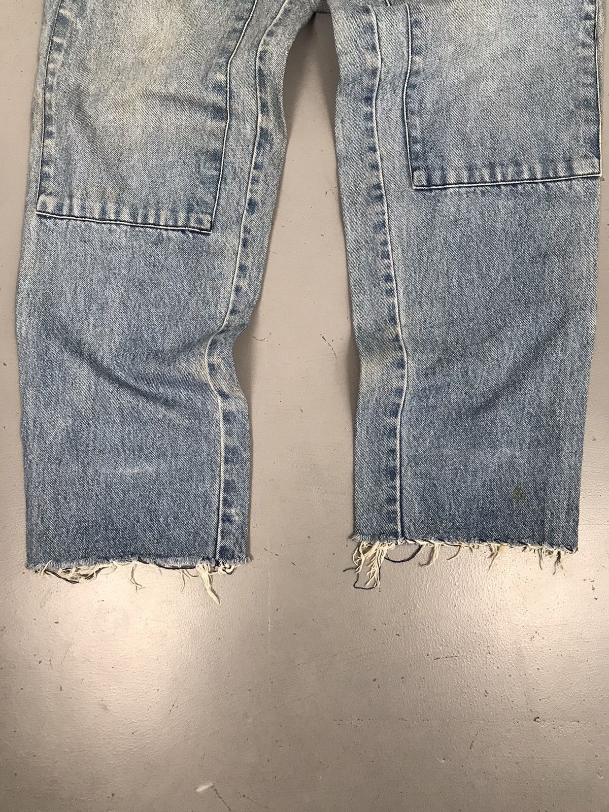 Vintage OLD MONEY DAMAGE DOUBLE KNEE DENIM Size US 30 / EU 46 - 5 Thumbnail