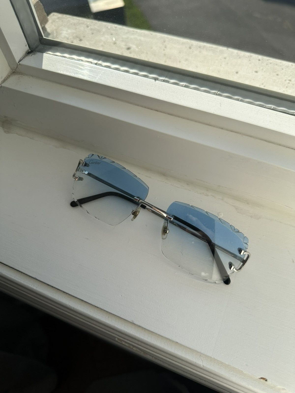 Cartier Cartier rimless diamond cut sunglasses Big C | Grailed