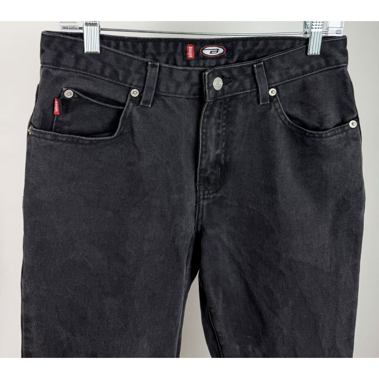 Vintage VINTAGE Bongo Jeans Womens Bootcut 29x31 Black Denim Ribbon Trim 90s Vintage Women Jeans MensWomens Size 29" - 3 Thumbnail