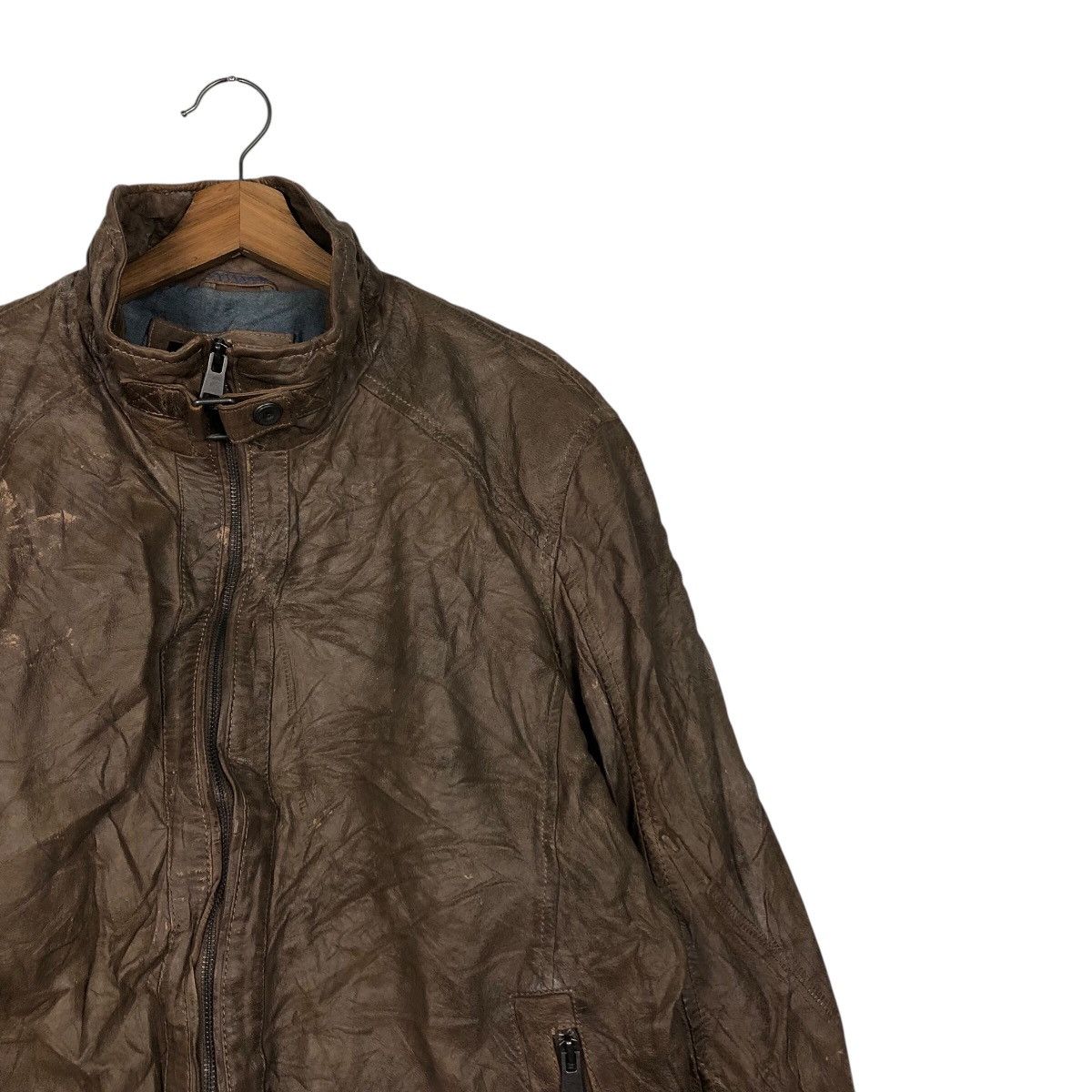 Japanese Brand 📌Vintage Genuine Leather Biker Jacket Angelo Litrico Size US XXL / EU 58 / 5 - 7 Thumbnail