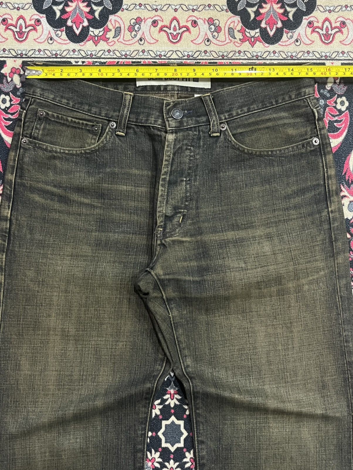 GOSTAR DE FUGA Vintage 1969 Gap Mud Washed Slim Boot Fit Buttonfly Jeans Size US 29 - 14 Thumbnail