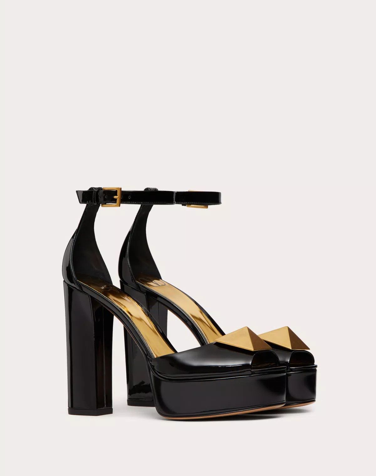 Valentino o1s1wg110625 Open Toe Pump With One Stud Platform in Black Size US 9 / IT 39 - 2 Thumbnail