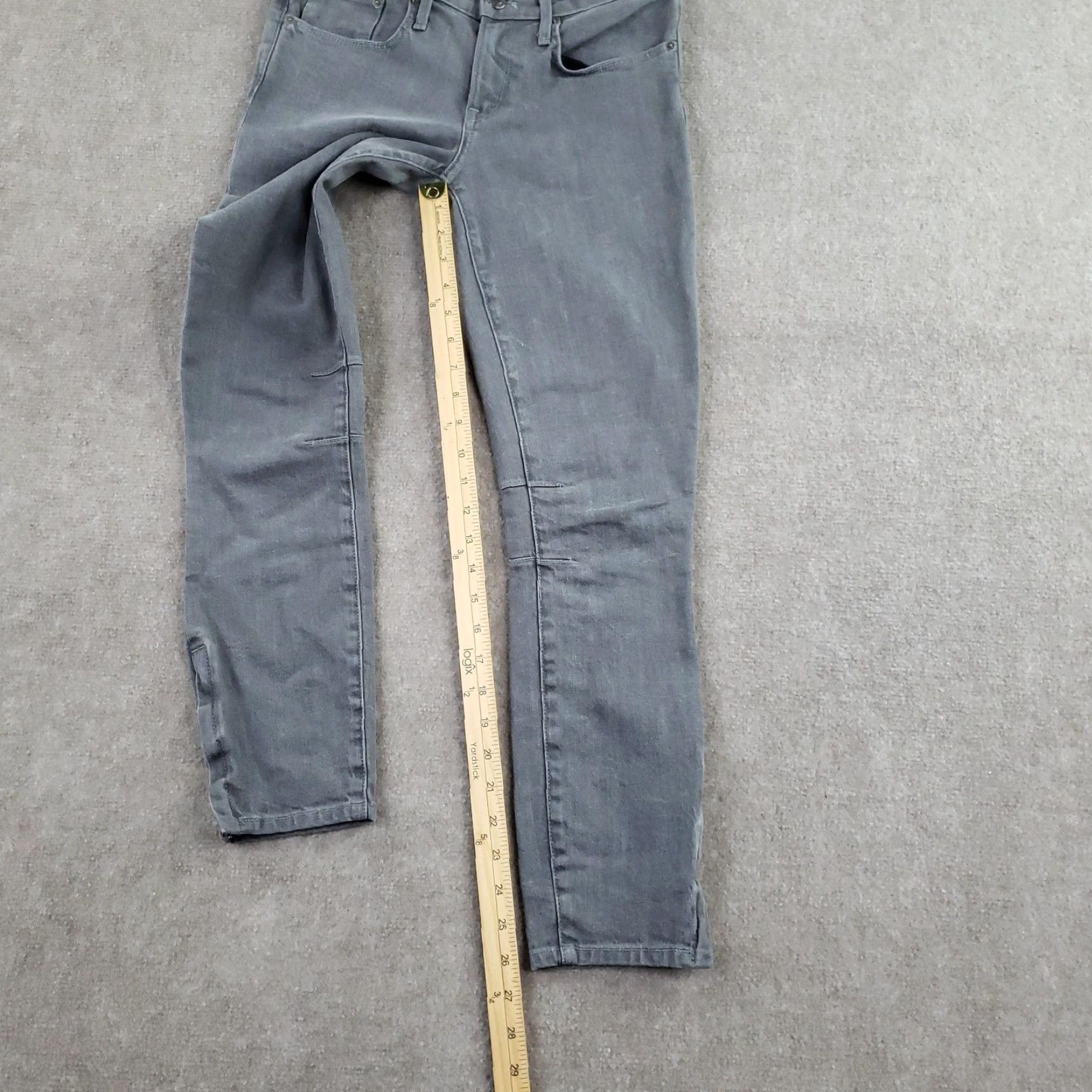 Helmut Lang Helmut Lang Jeans Womens 26 Gray Skinny Ankle Zip Stretch Denim Made in USA Size 26" / US 2 / IT 38 - 2 Thumbnail