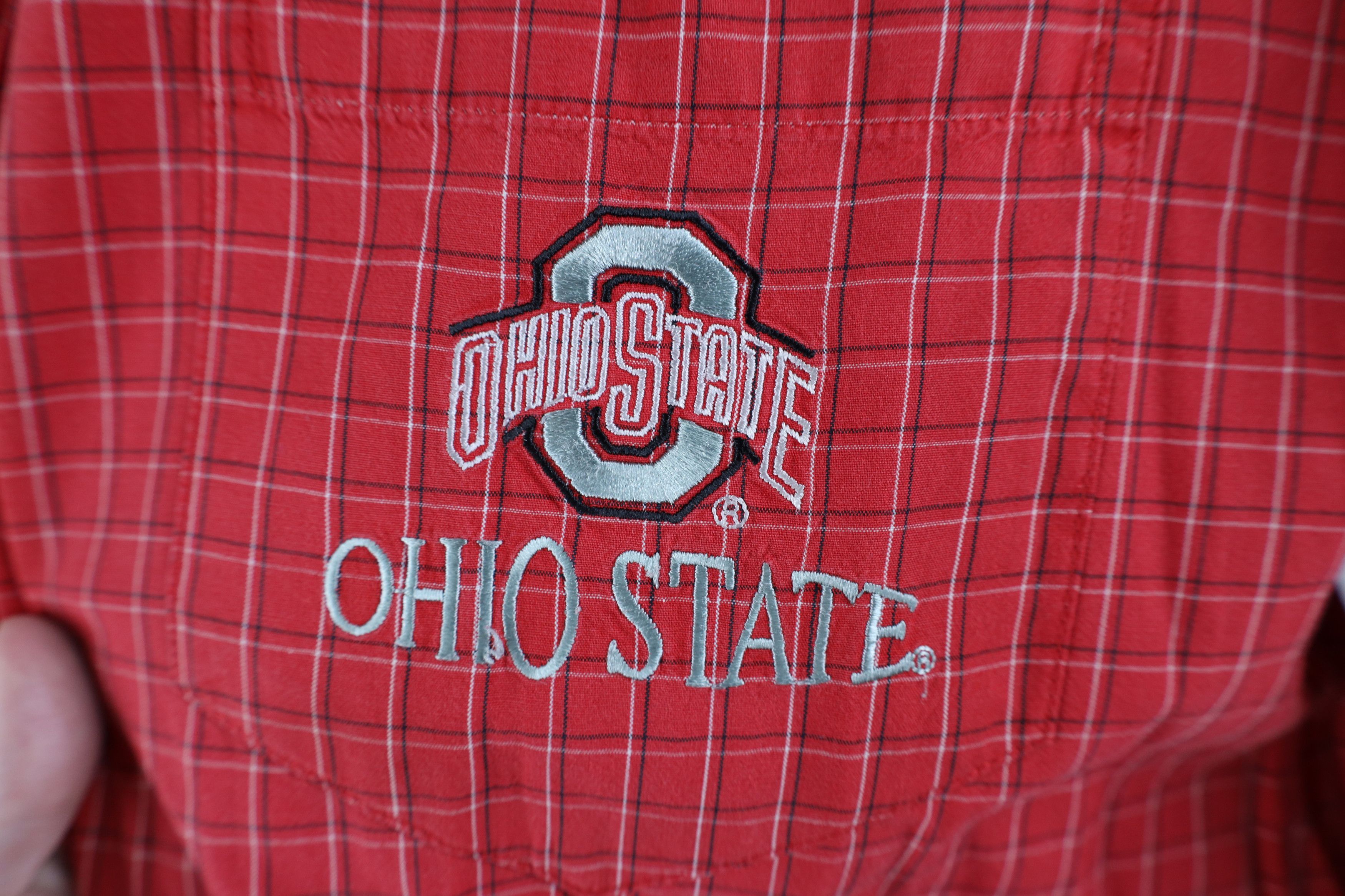 Vintage Vintage 90s Ohio State University Button Down Shirt Plaid Size US L / EU 52-54 / 3 - 4 Thumbnail